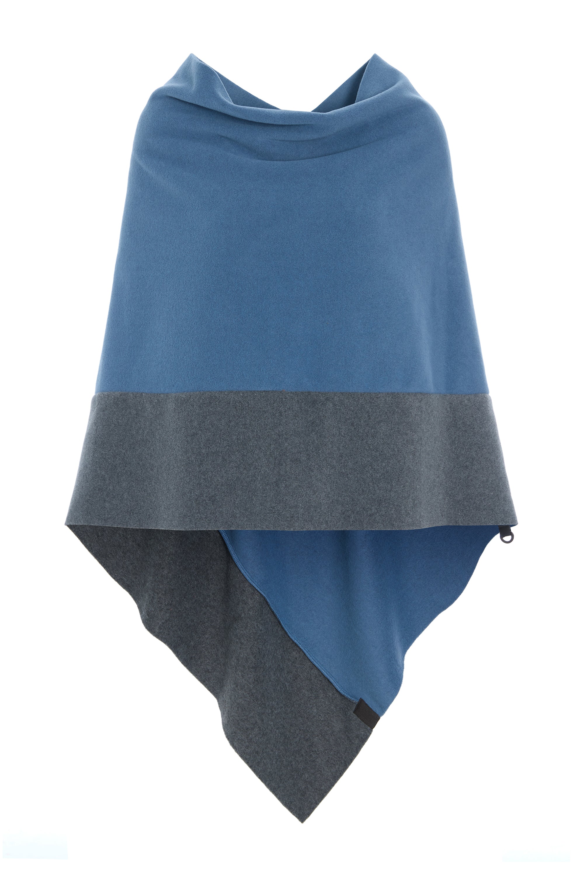 HENRIETTE STEFFENSEN COPENHAGEN 2 COLORED PONCHO - 4068 PONCHOS DUSTY BLUE/GREY 120