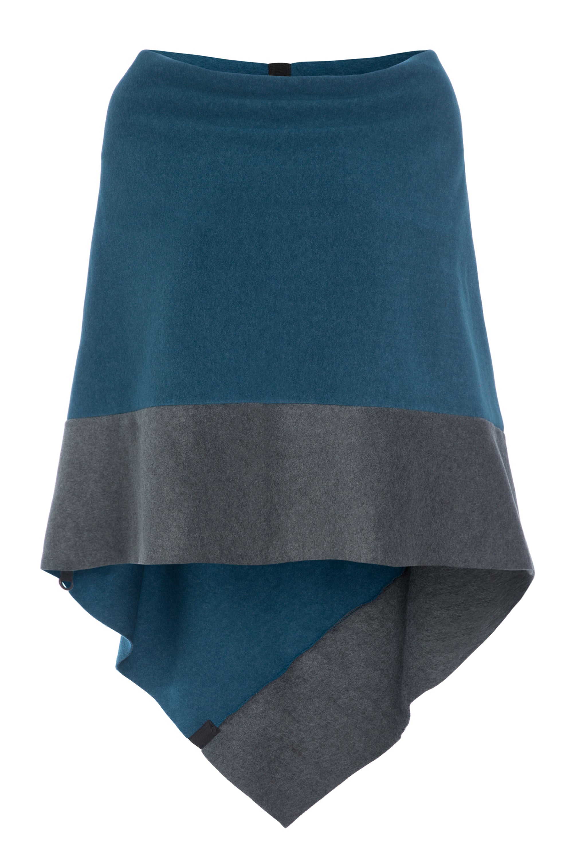 HENRIETTE STEFFENSEN COPENHAGEN 2 COLORED PONCHO - 4068 PONCHOS PETROL/GREY 508