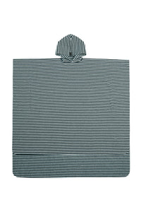 BATHING PONCHO CHILD - 405 - STRIPES B&W