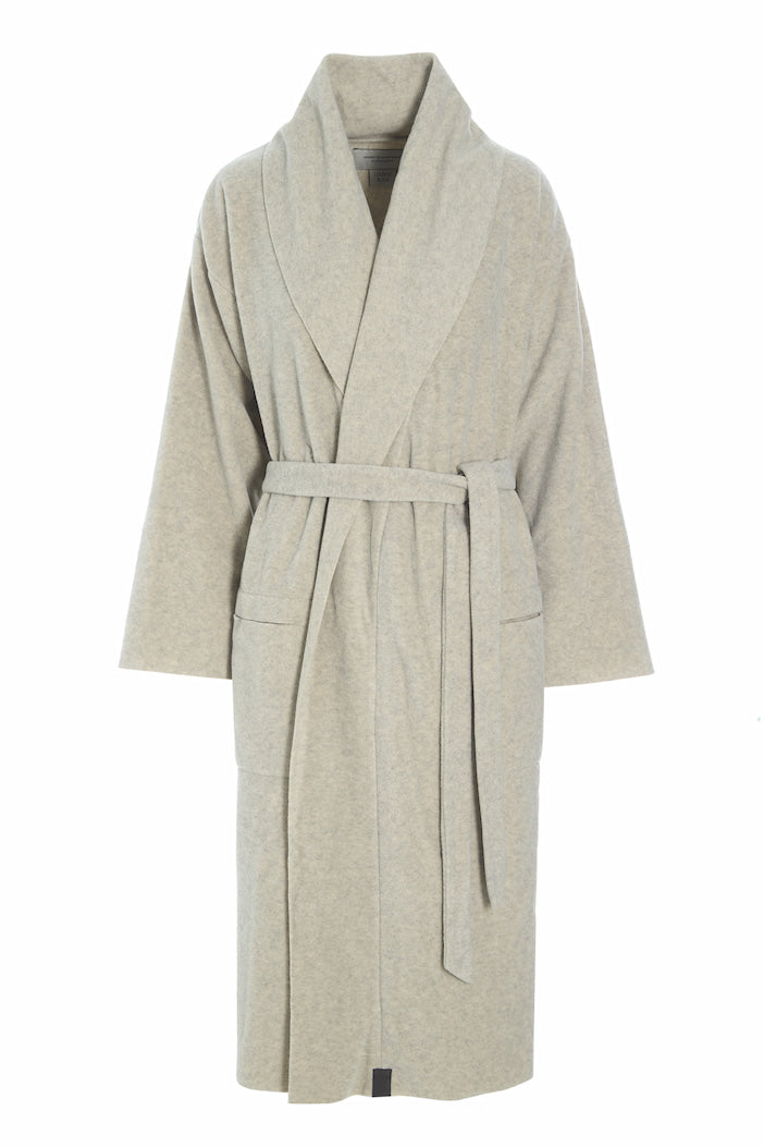 beige dressing gown womens BATHROBE WOMEN MIDI - 7128 MIDI - SAND Fleece robe