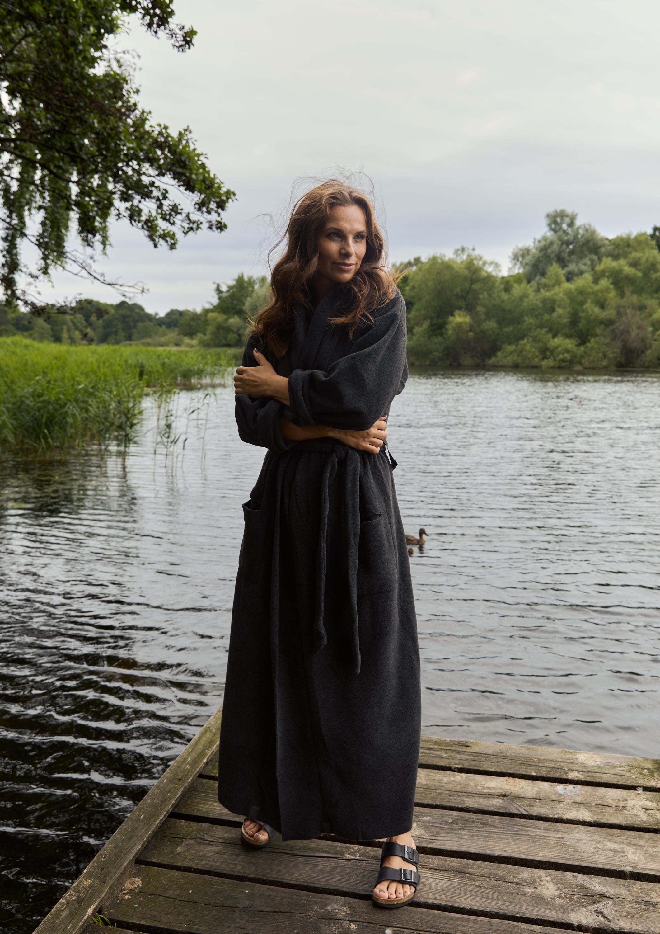 HENRIETTE STEFFENSEN COPENHAGEN BATHROBE WOMEN MAXI - 7128 BATHROBES SOFT BLACK 914