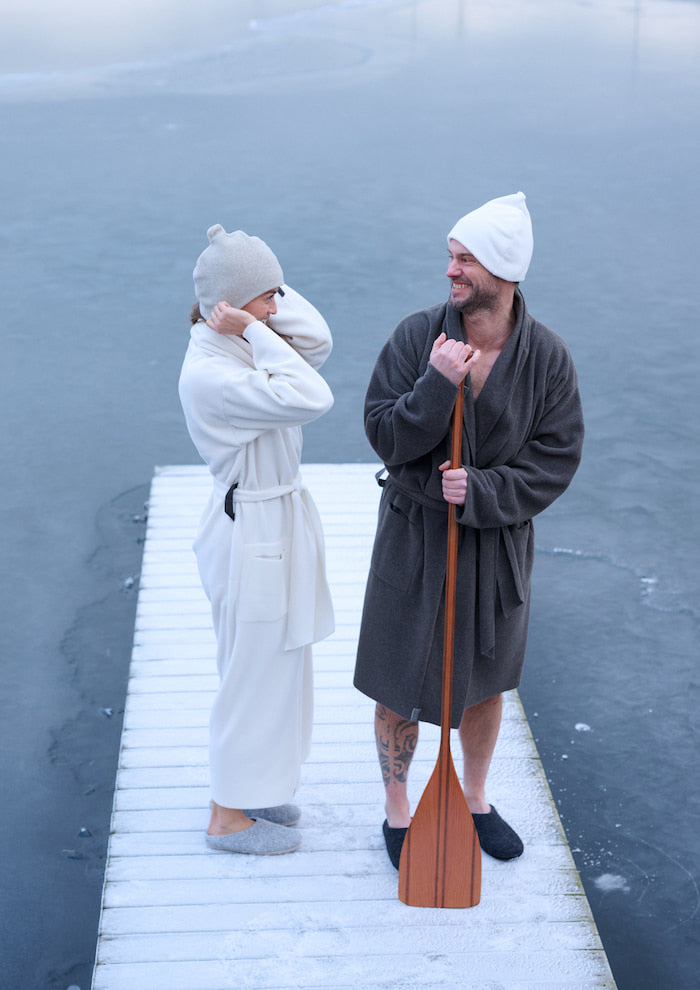 HENRIETTE STEFFENSEN COPENHAGEN BATHROBE WOMEN MAXI - 7128 MAXI BATHROBES OFF WHITE 802