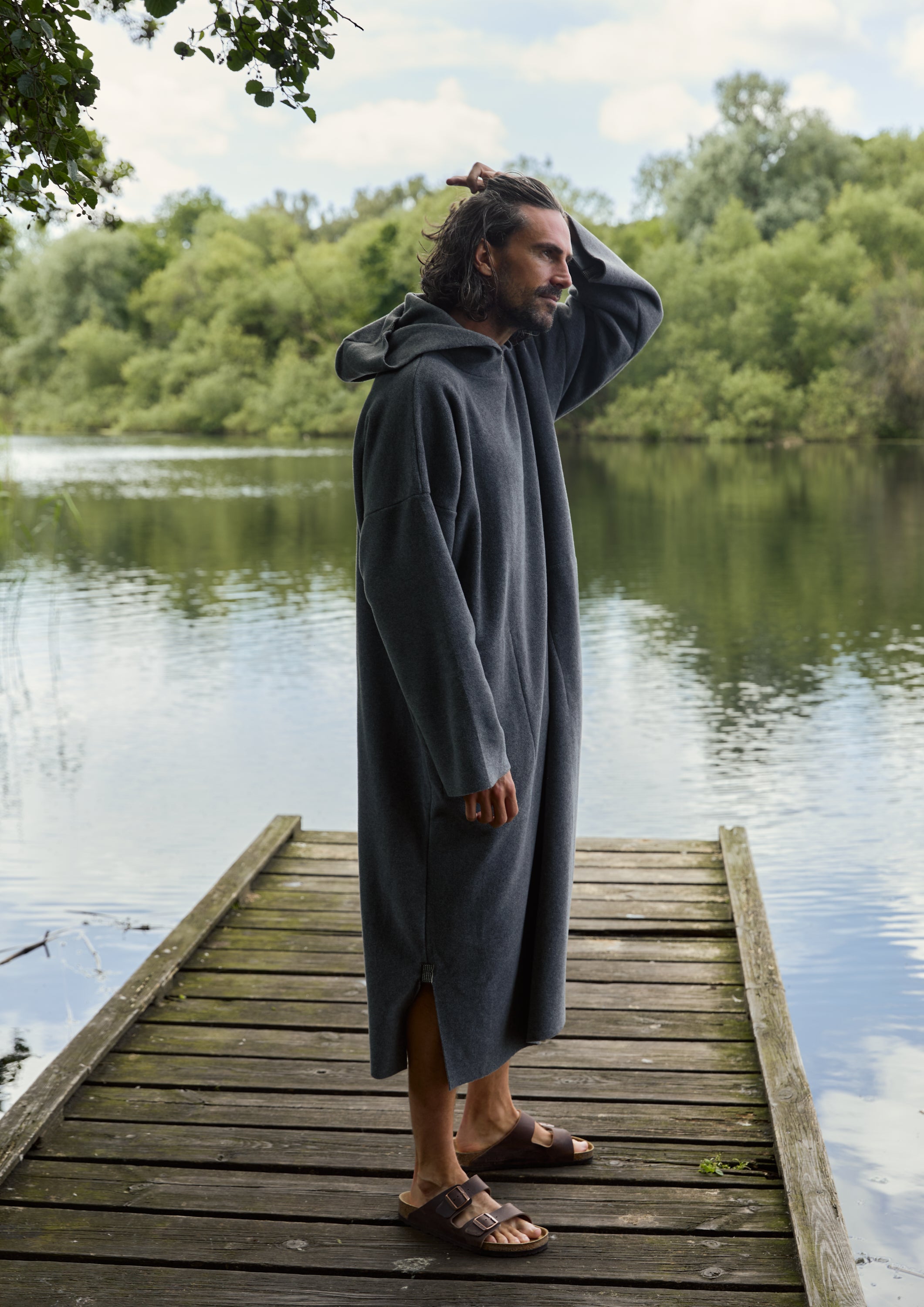 CARL BY STEFFENSEN COPENHAGEN BEACH PONCHO MEN - 4097C PONCHOS GREY 905