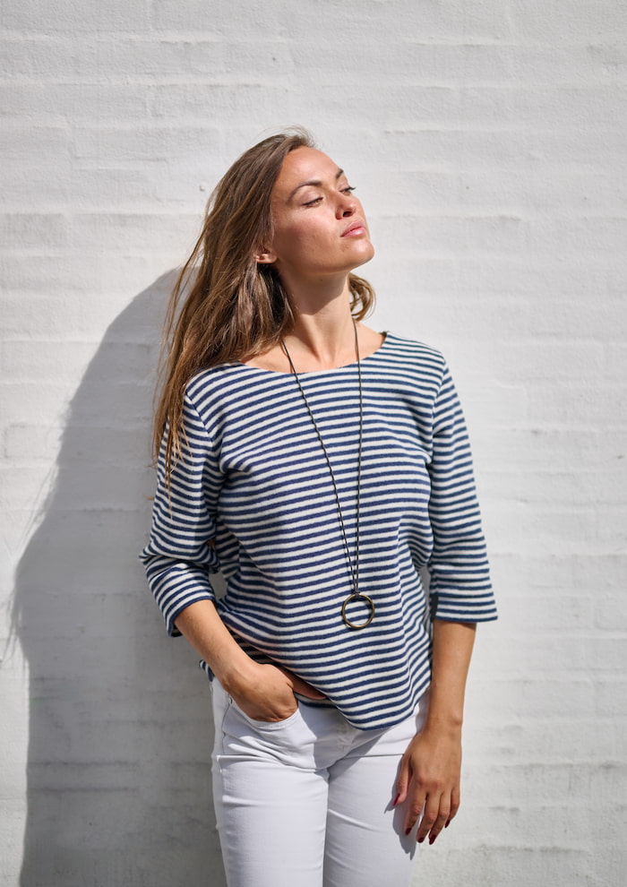 HENRIETTE STEFFENSEN COPENHAGEN BLOUSE - 1368 BLUSER STRIPES DENIM & KIT 667