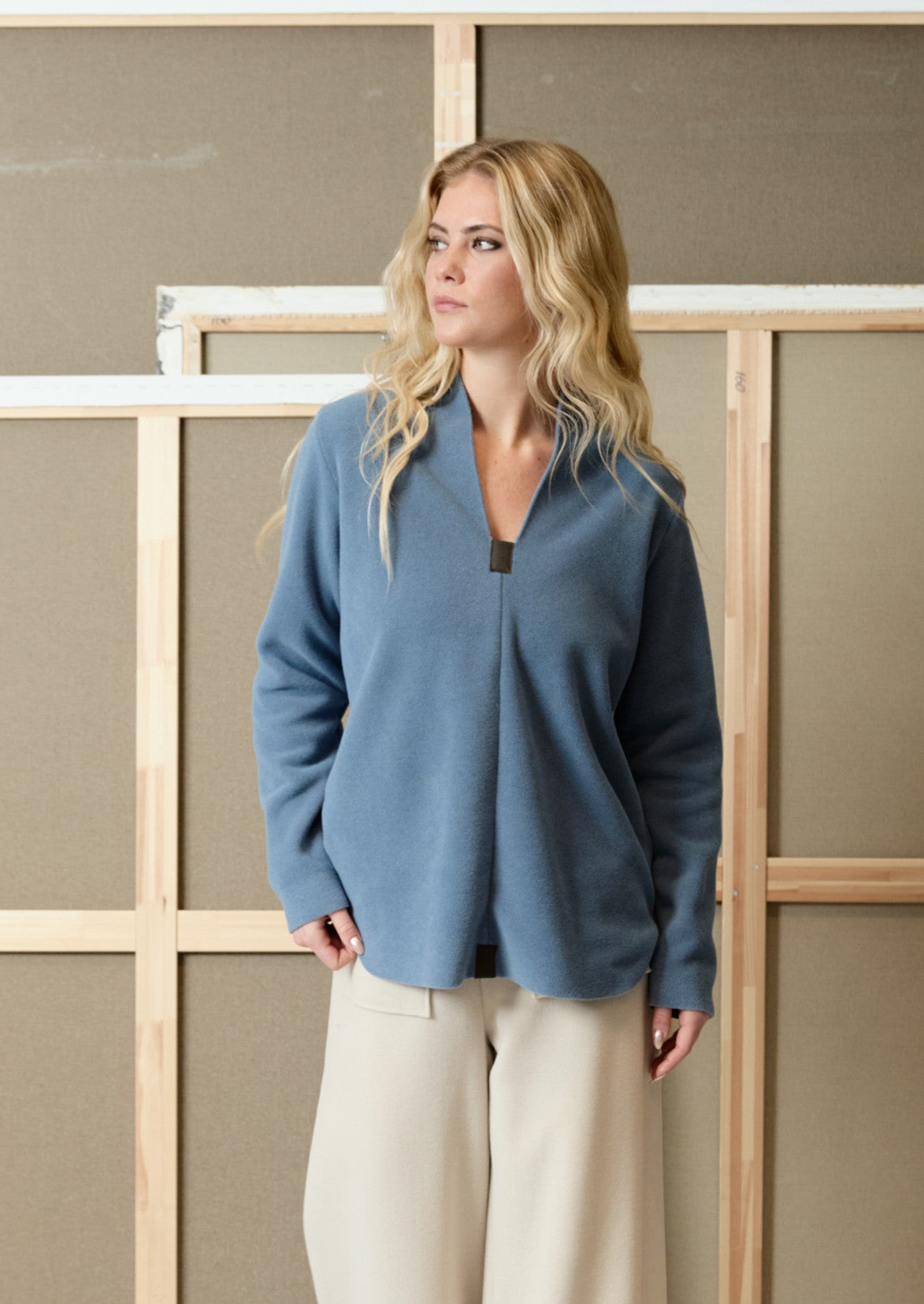 HENRIETTE STEFFENSEN COPENHAGEN BLOUSE - 1414 BLUSER DUSTY BLUE 794