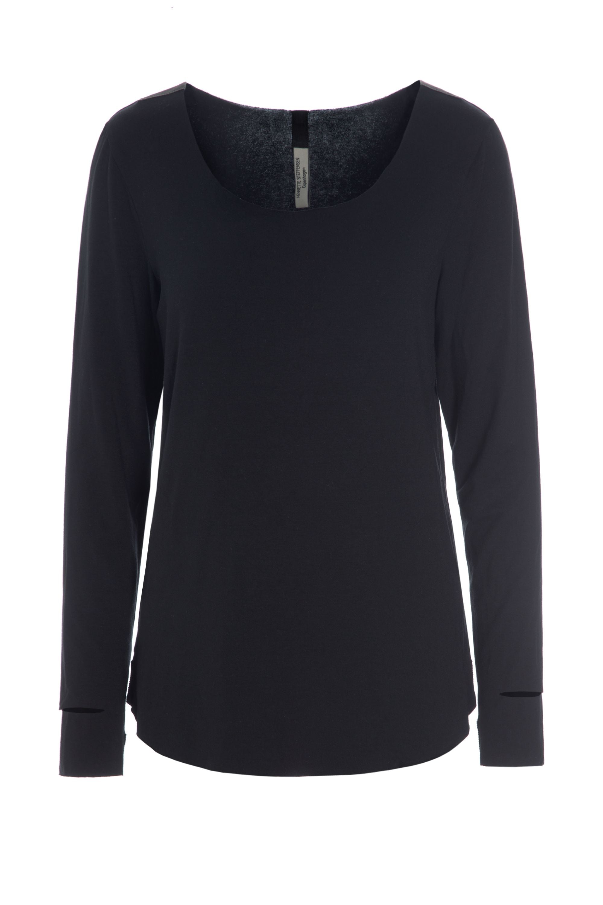 HENRIETTE STEFFENSEN COPENHAGEN YOGA BLOUSE - 96042 BLUSER jersey YOGA BLACK 900