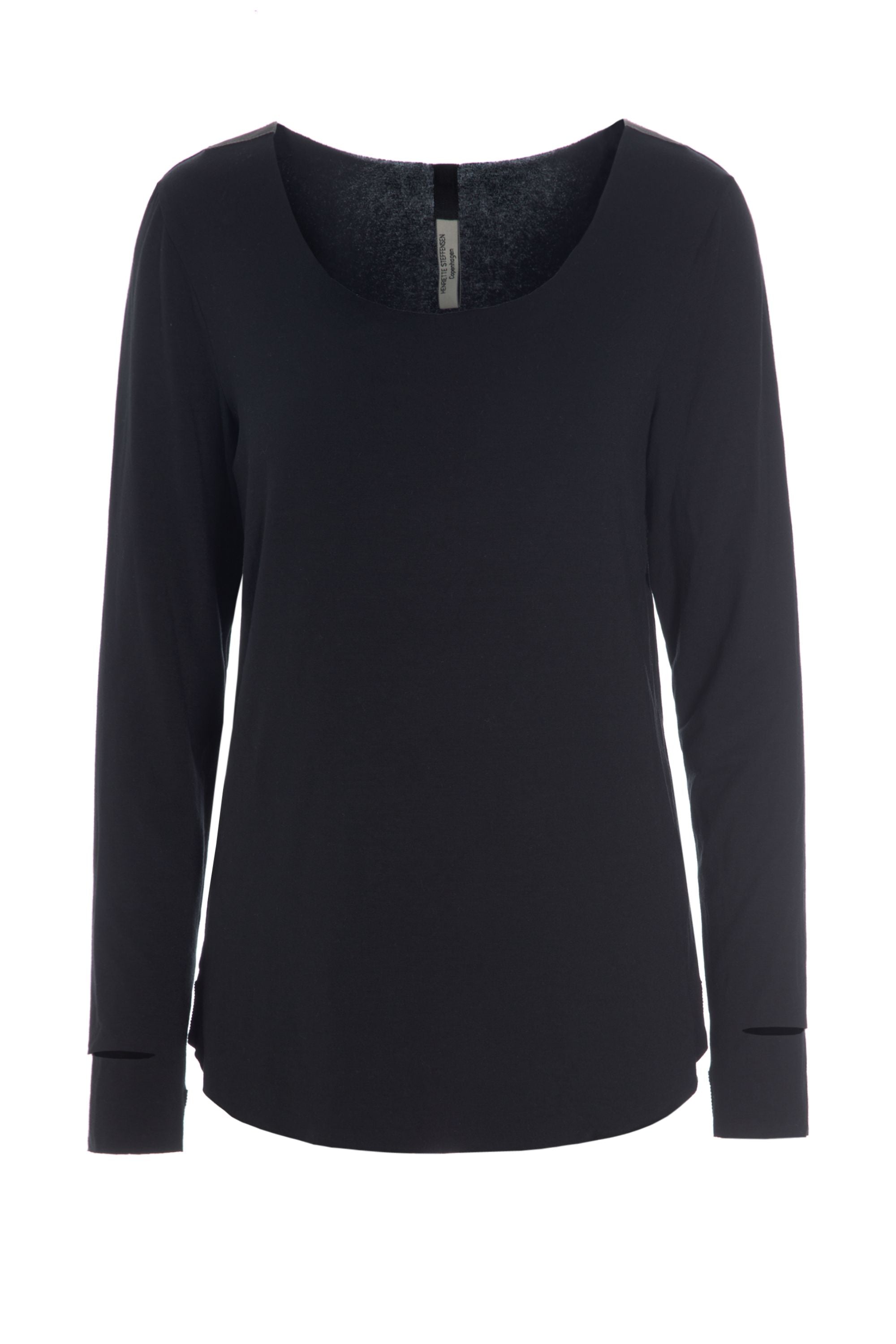 HENRIETTE STEFFENSEN COPENHAGEN BLOUSE - 96042 BLUSER jersey YOGA BLACK 900