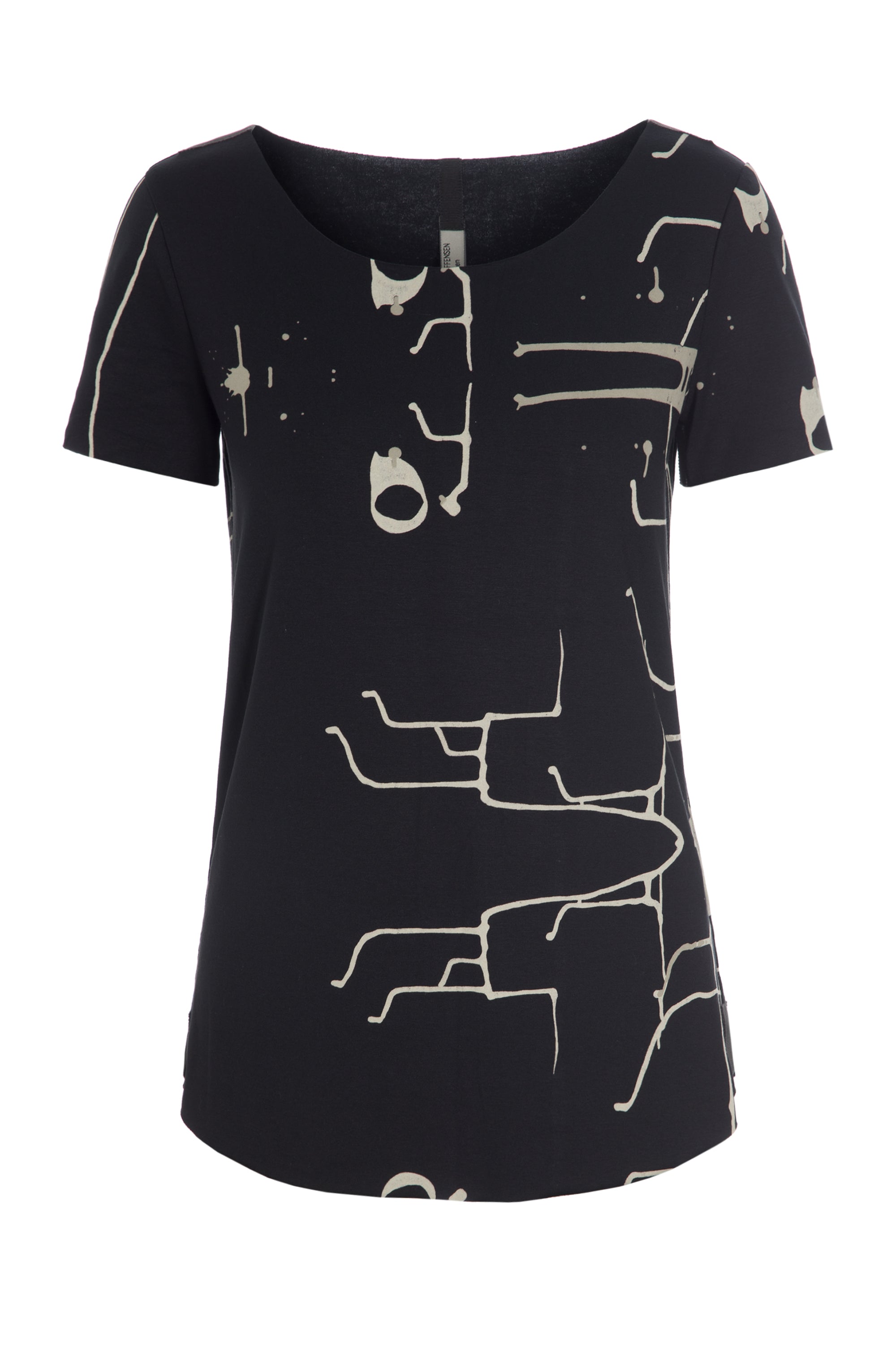 HENRIETTE STEFFENSEN COPENHAGEN YOGA BLOUSE - 96045 BLUSER jersey YOGA ART PRINT BLACK 100