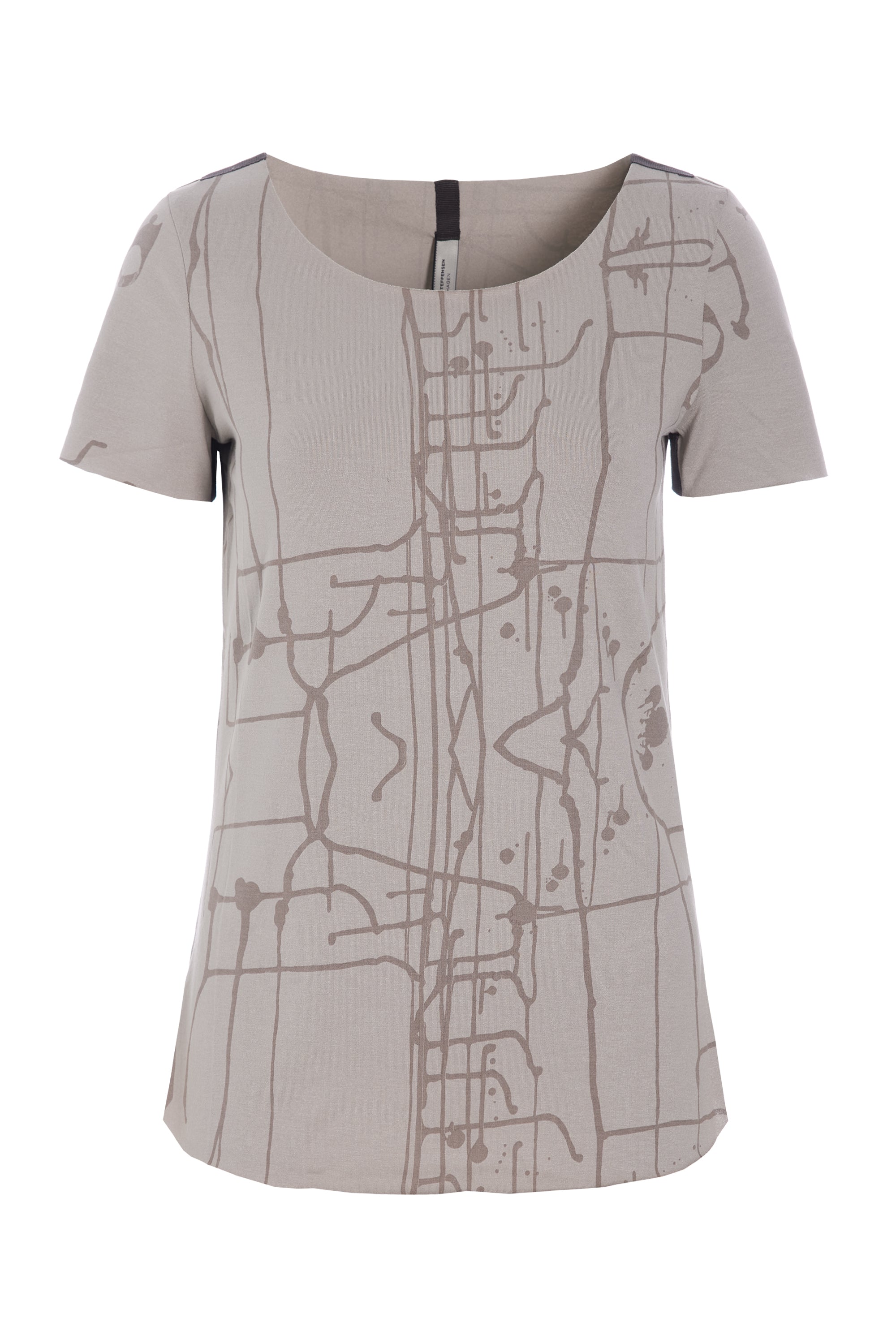 HENRIETTE STEFFENSEN COPENHAGEN YOGA BLOUSE - 96045 BLUSER jersey YOGA ART PRINT SAND 101