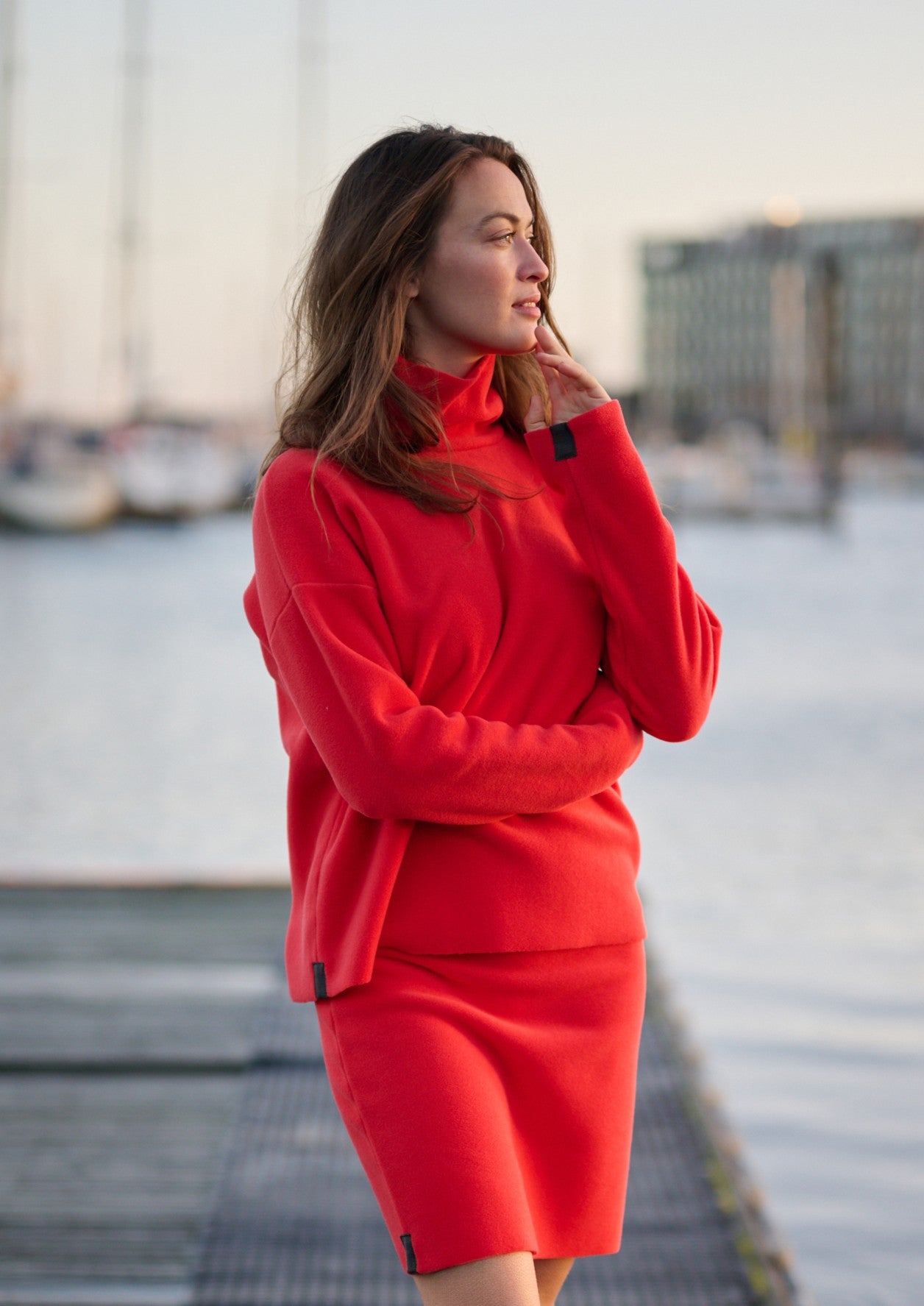 HENRIETTE STEFFENSEN COPENHAGEN BLOUSE HIGH NECK - 1360 BLUSER TOMATO 845