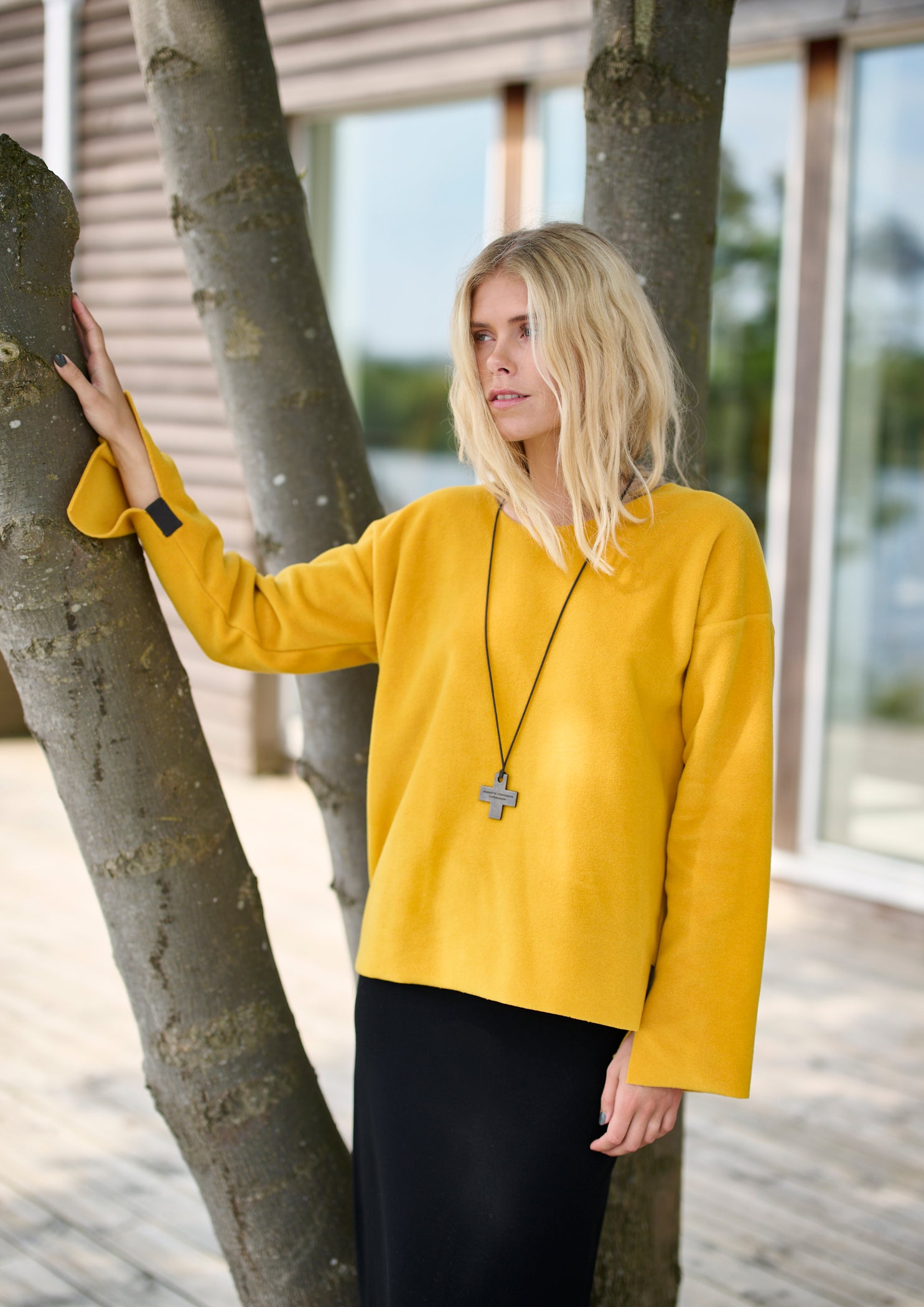 HENRIETTE STEFFENSEN COPENHAGEN BLOUSE ROUND NECK - 1355 BLUSER SAFRAN 701