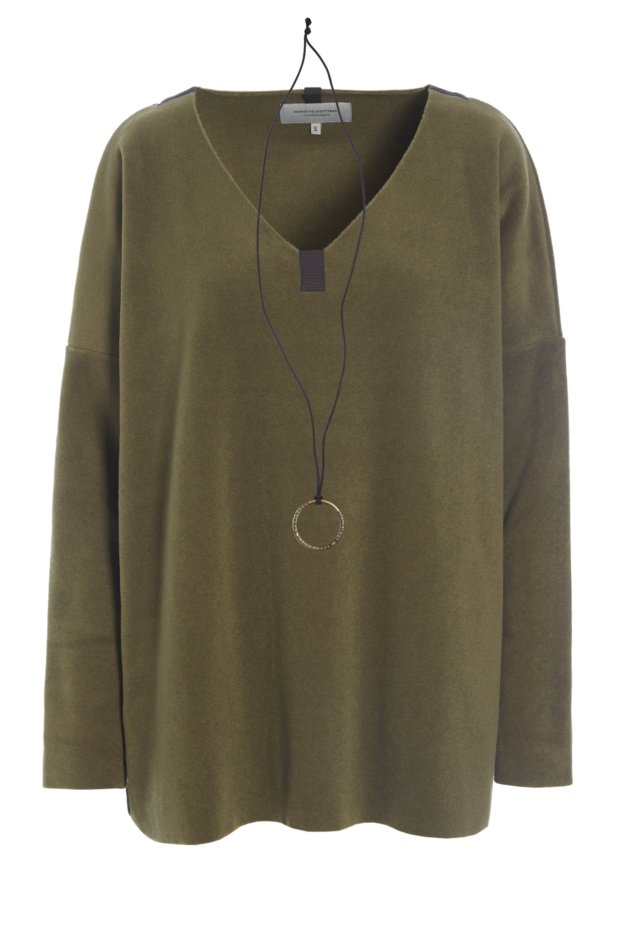 HENRIETTE STEFFENSEN COPENHAGEN BLOUSE V-NECK - 1336 BLUSER MOSS 611