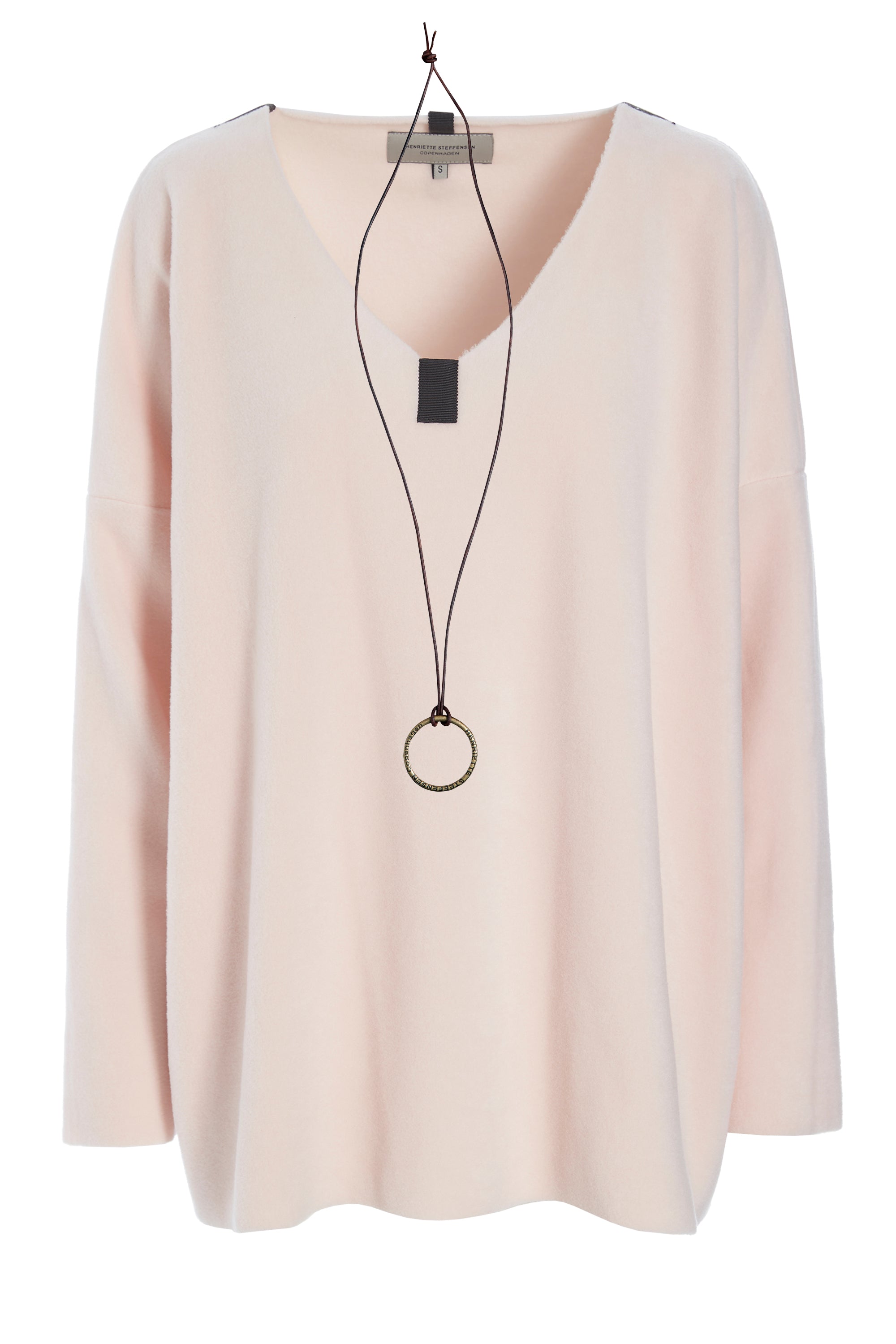 HENRIETTE STEFFENSEN COPENHAGEN BLOUSE V-NECK - 1336 BLUSER SOFT ROSE 412
