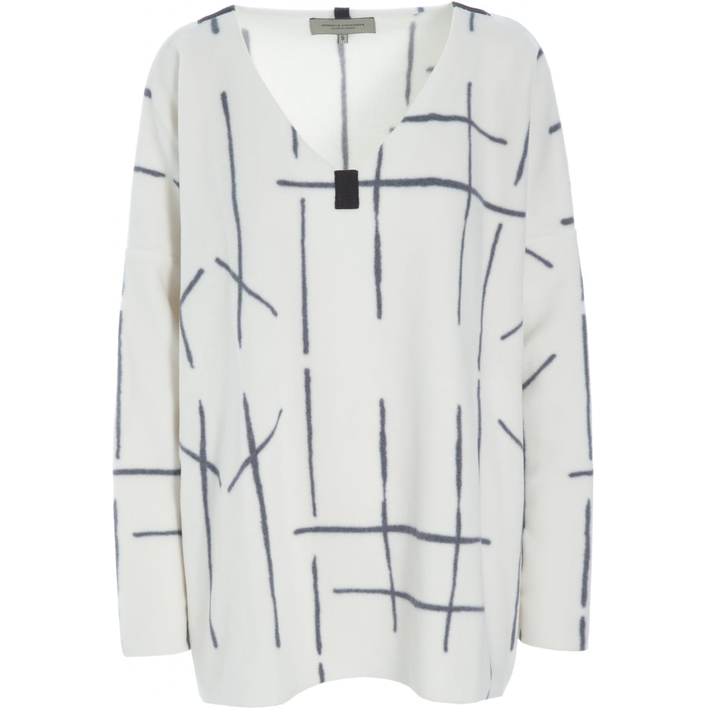 HENRIETTE STEFFENSEN COPENHAGEN BLOUSE V-NECK - 1336P BLUSER CHECK PRINT 112