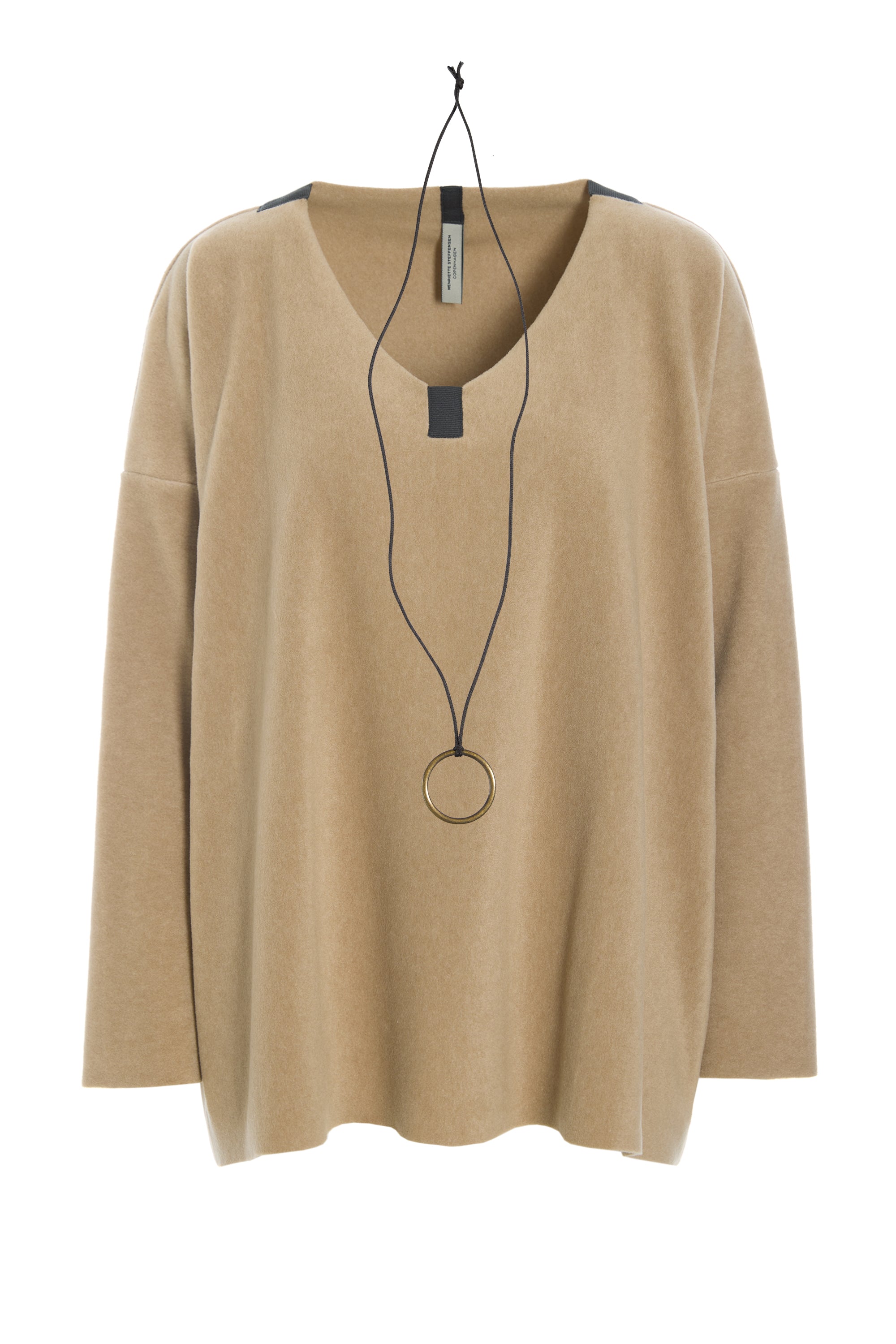 HENRIETTE STEFFENSEN COPENHAGEN BLOUSE V-NECK - 1410 BLUSER CAMEL 815