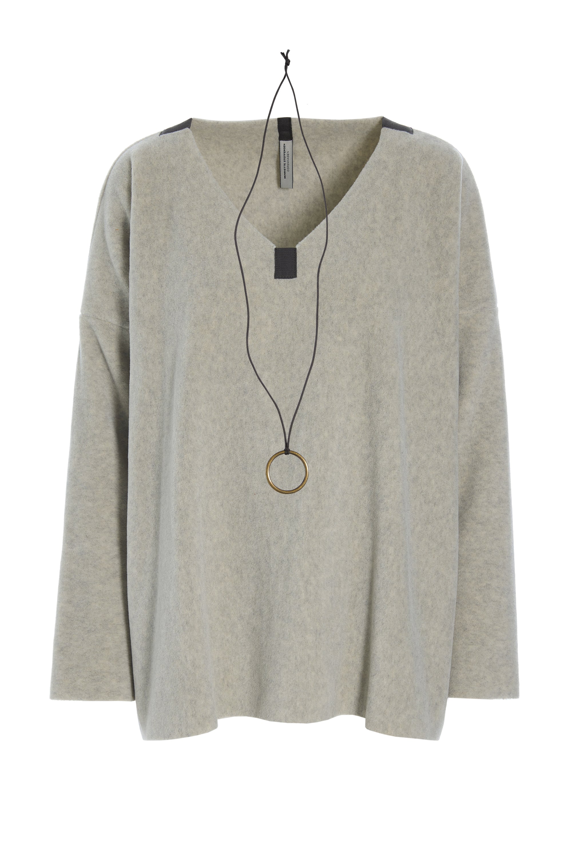 HENRIETTE STEFFENSEN COPENHAGEN BLOUSE V-NECK - 1410 BLUSER SAND 805