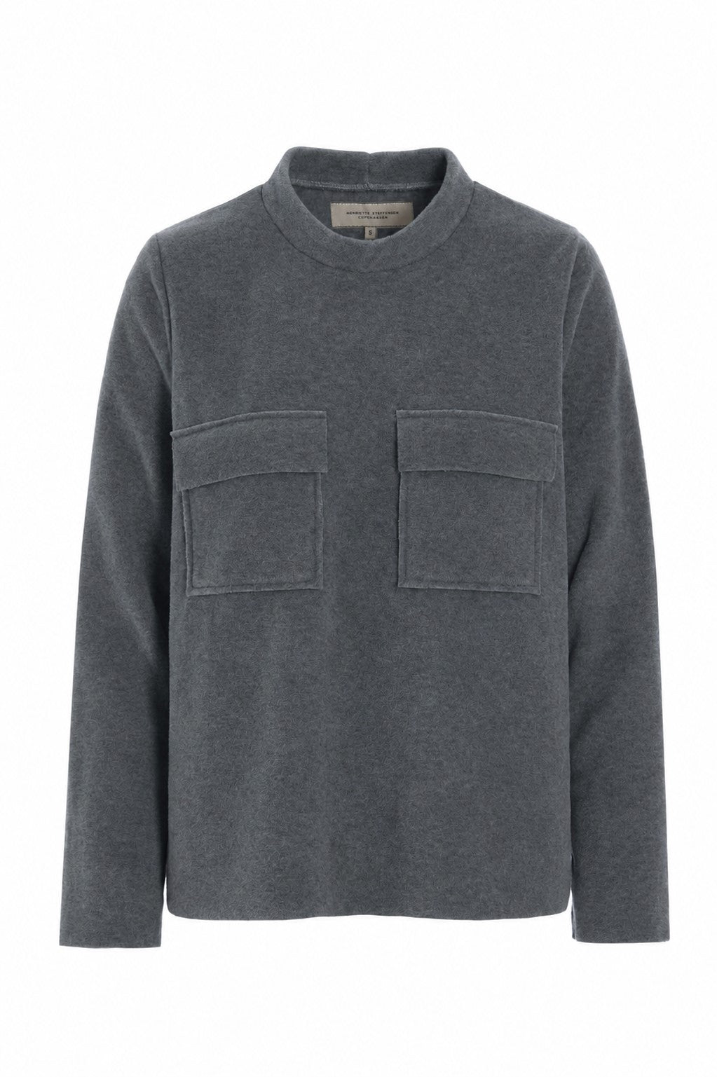 HENRIETTE STEFFENSEN COPENHAGEN BLOUSE WITH POCKETS - 1415 BLUSER GREY 905