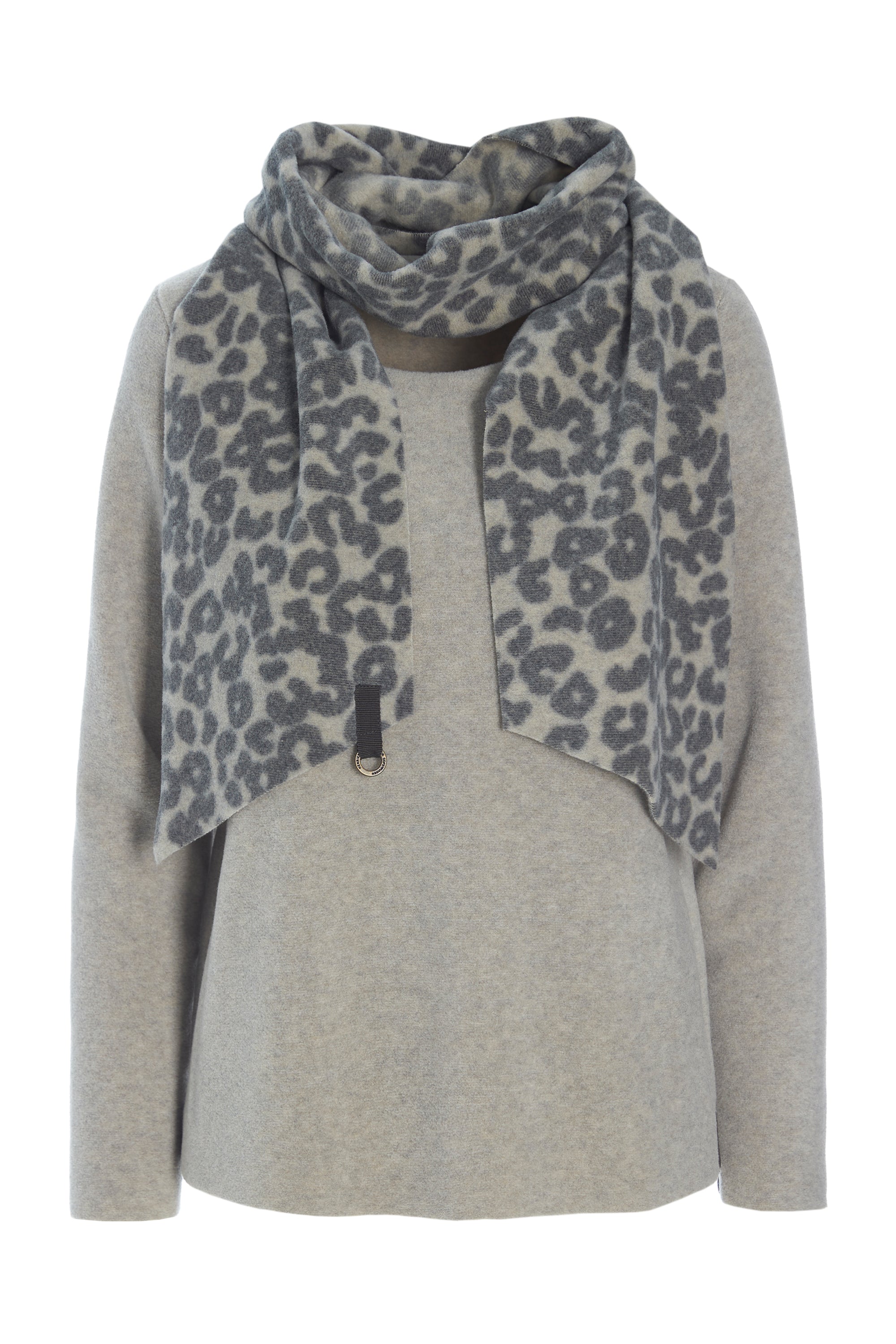 HENRIETTE STEFFENSEN COPENHAGEN BLOUSE WITH SCARF - 1325 BLUSER SAND / LEOPARD 470