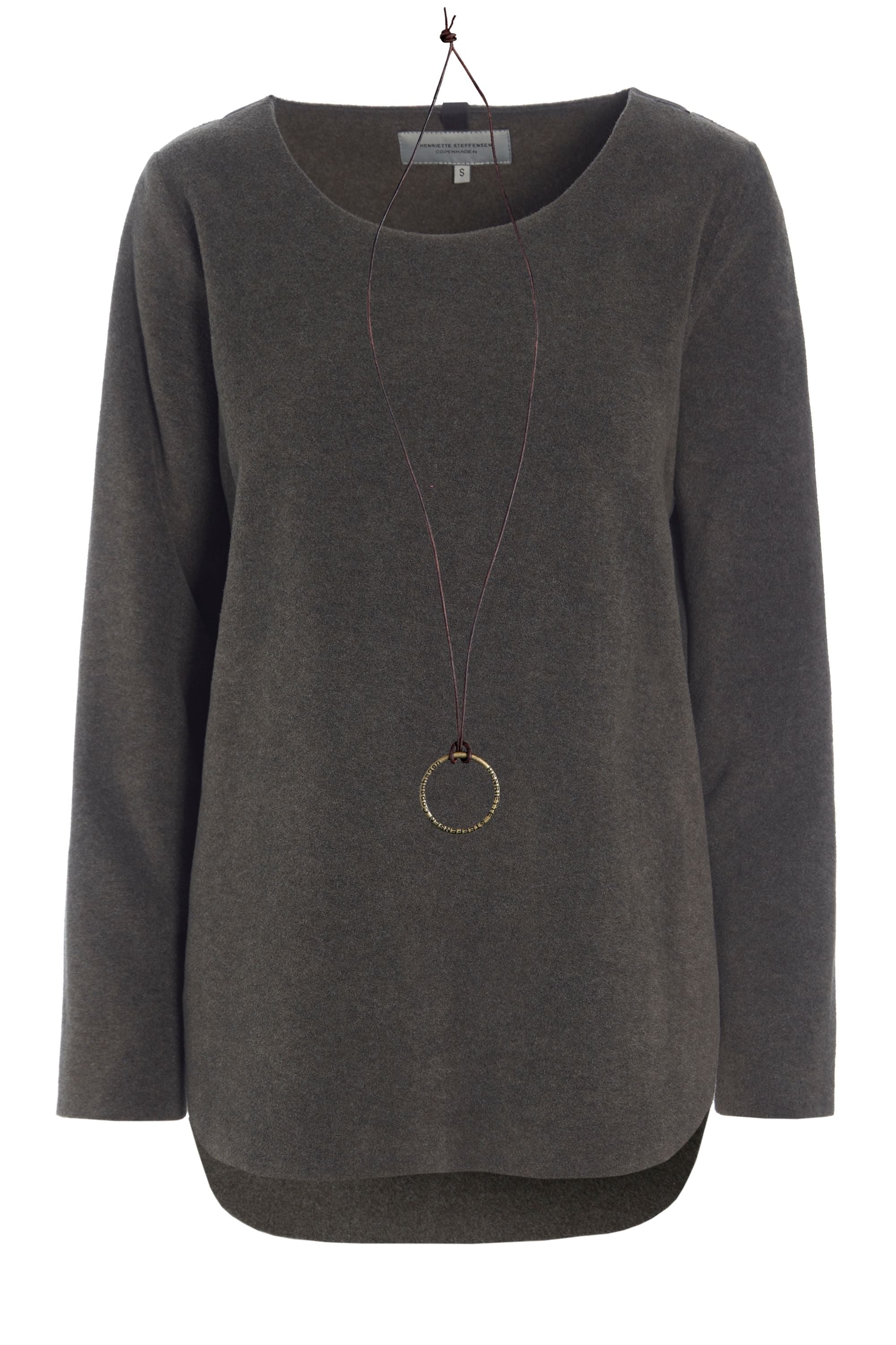 HENRIETTE STEFFENSEN COPENHAGEN BLOUSE WITH SIGNATURE NECKLACE - 1332 BLUSER BARK 320