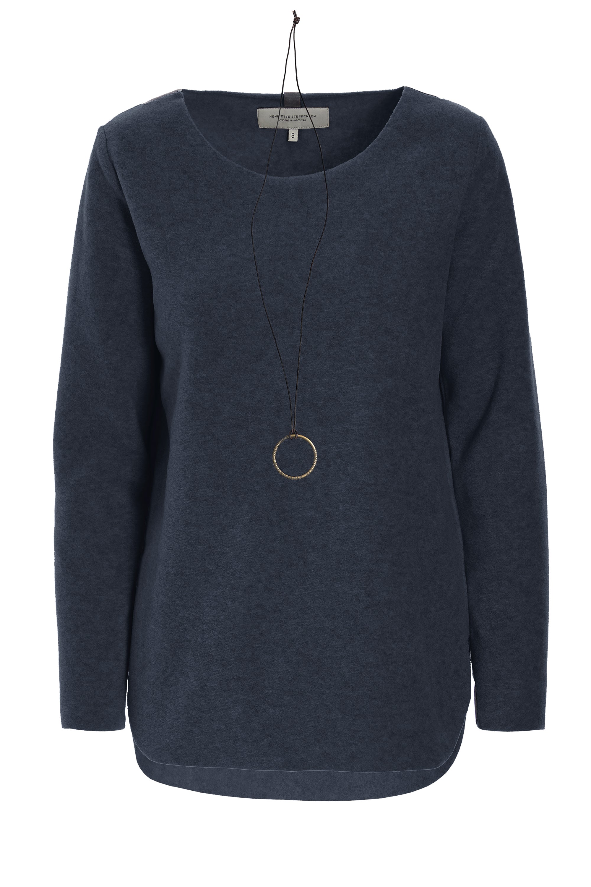 HENRIETTE STEFFENSEN COPENHAGEN BLOUSE WITH SIGNATURE NECKLACE - 1332 BLUSER DEEP BLUE 502
