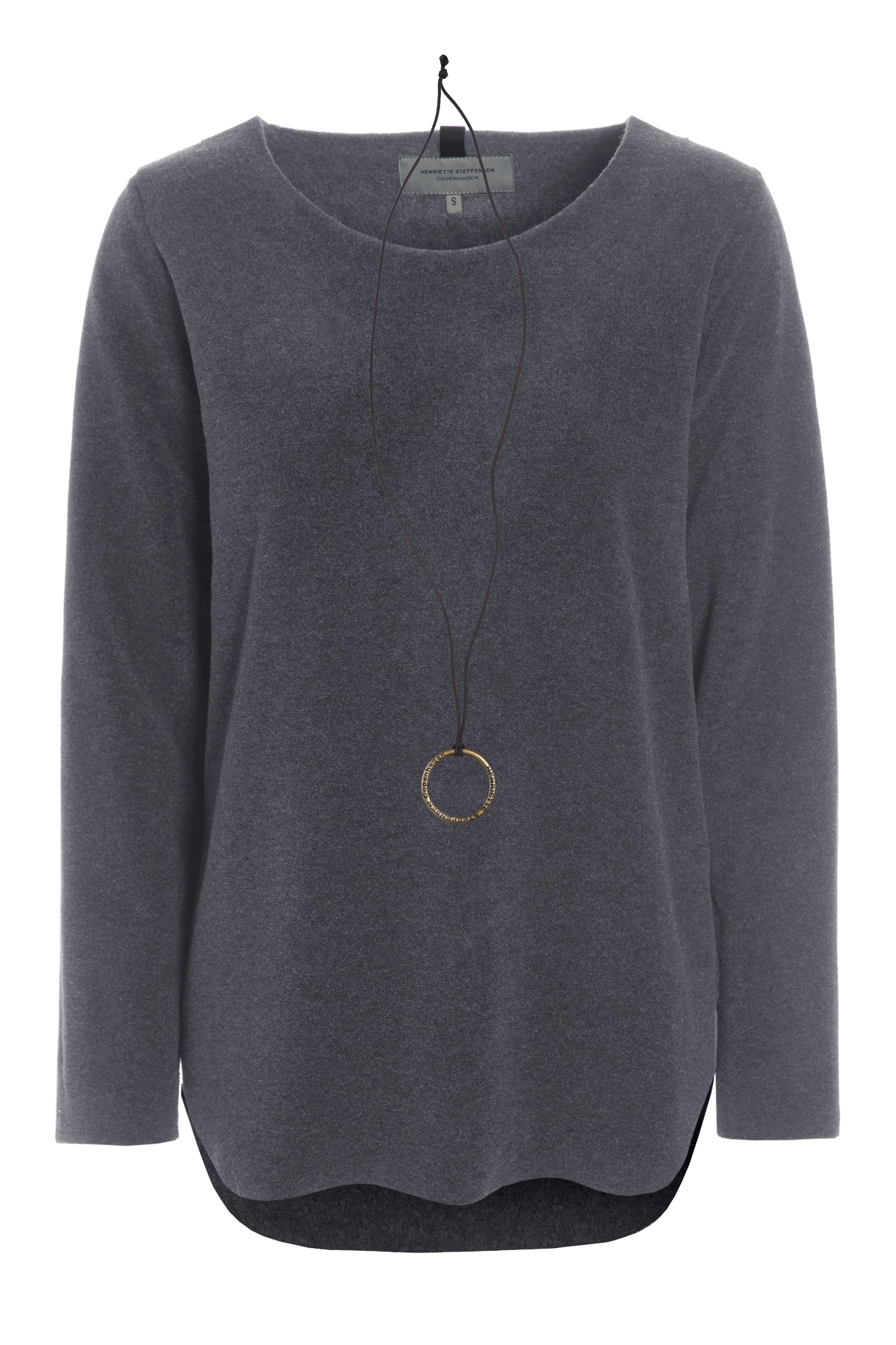HENRIETTE STEFFENSEN COPENHAGEN BLOUSE WITH SIGNATURE NECKLACE - 1332 BLUSER GREY 905