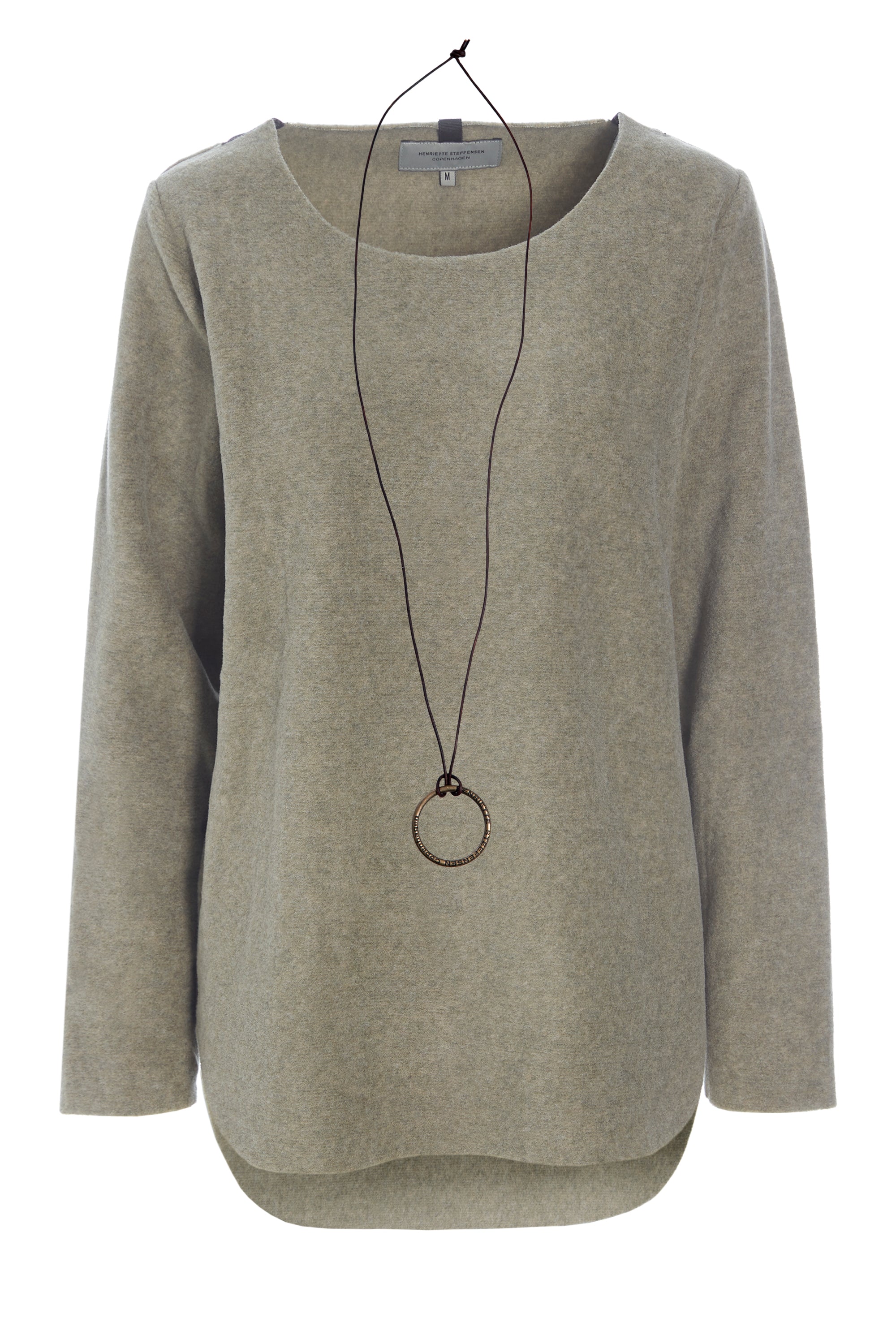 HENRIETTE STEFFENSEN COPENHAGEN BLOUSE WITH SIGNATURE NECKLACE - 1332 BLUSER SOFT MELANGE