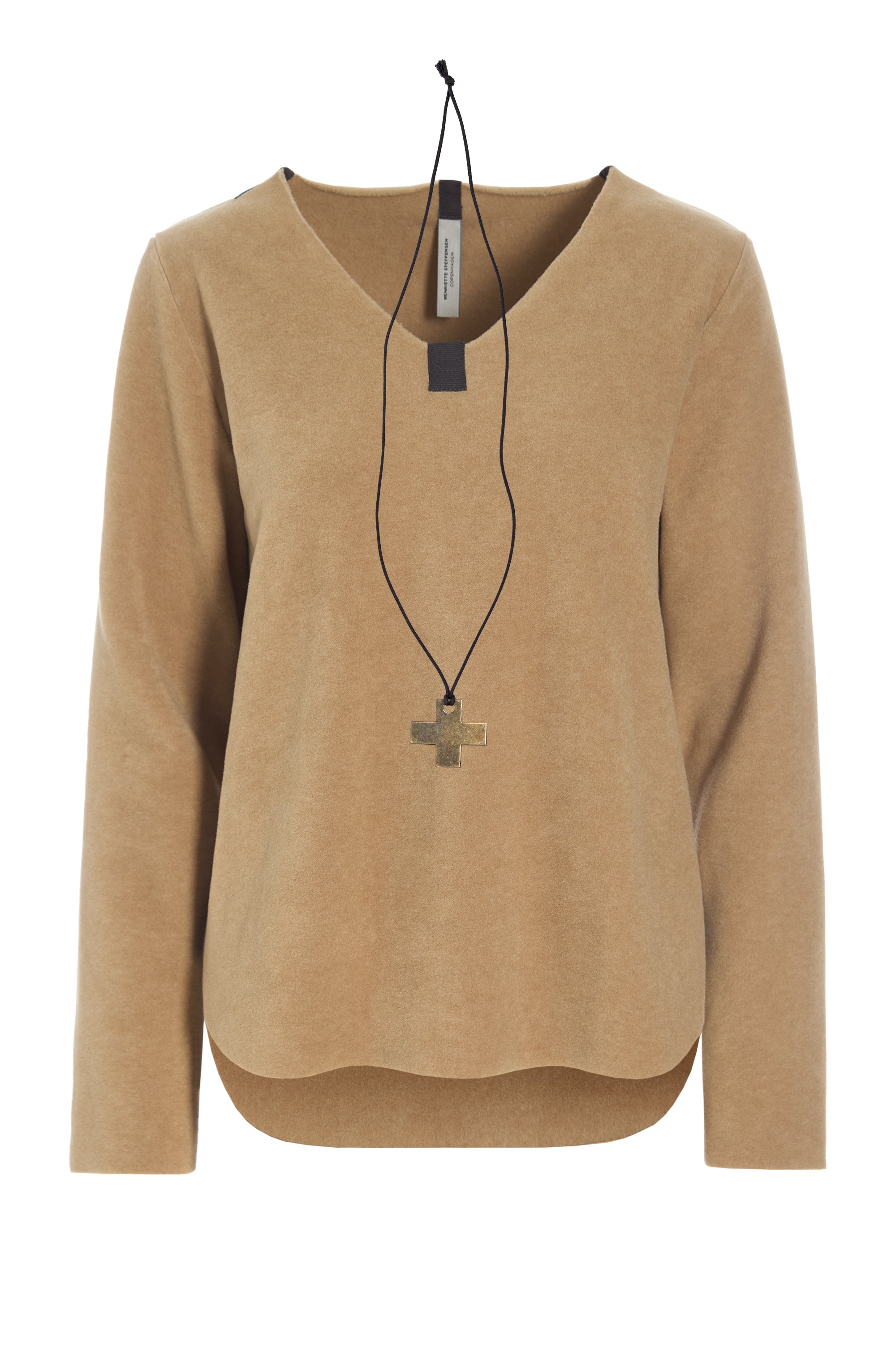 HENRIETTE STEFFENSEN COPENHAGEN BLOUSE W/NECKLACE - 1362 BLUSER CAMEL 815