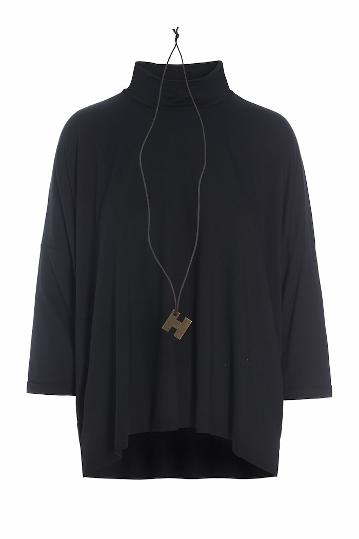 HENRIETTE STEFFENSEN COPENHAGEN BLOUSE W/NECKLACE - 96100 BLUSER BLACK 900