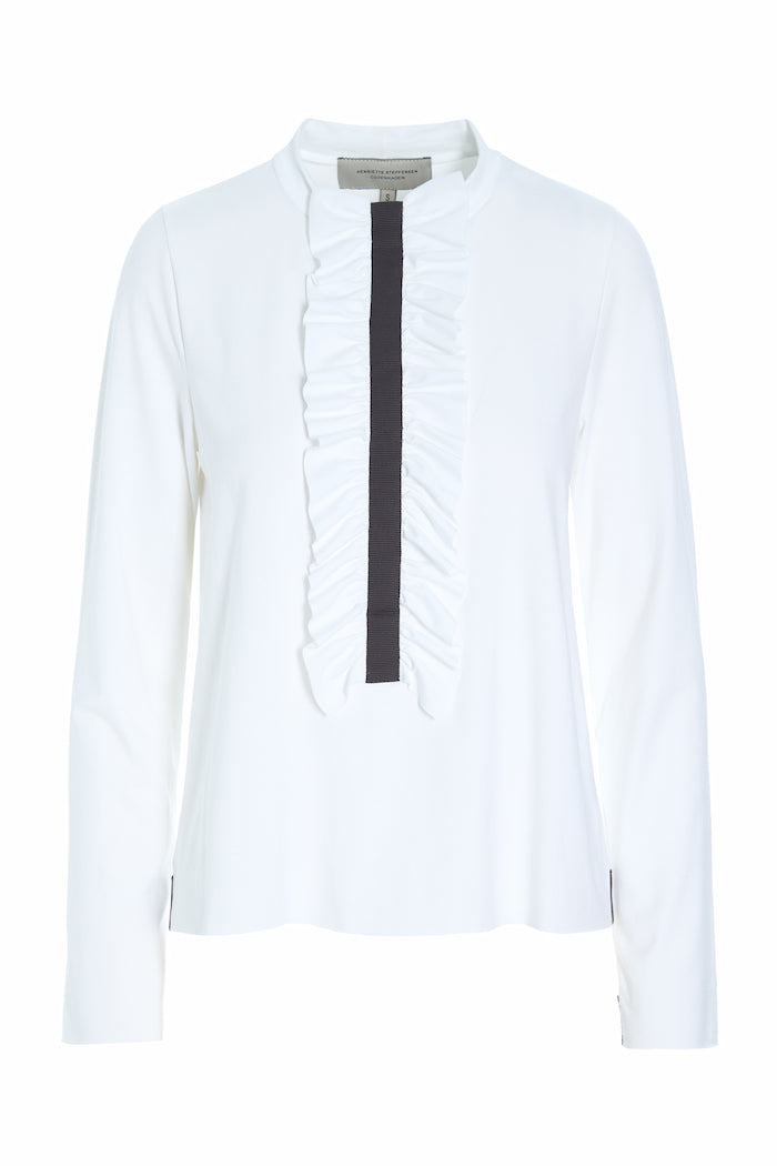 HENRIETTE STEFFENSEN COPENHAGEN BLOUSE w/ FRILLS - 96090 BLUSER WHITE 816