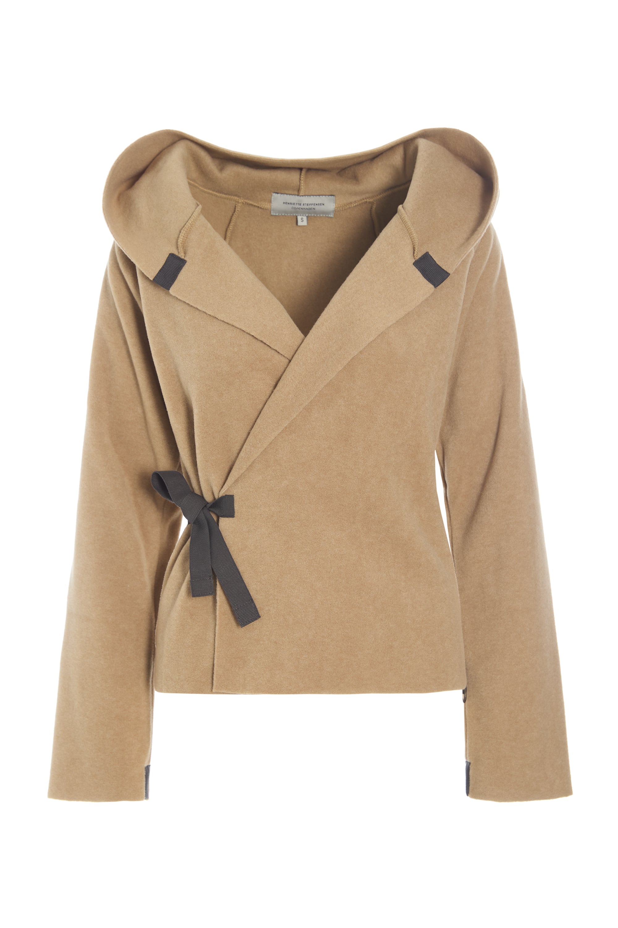 HENRIETTE STEFFENSEN COPENHAGEN CLASSIC FLEECE WRAP CARDIGAN - 1009 CARDIGANS CAMEL 815