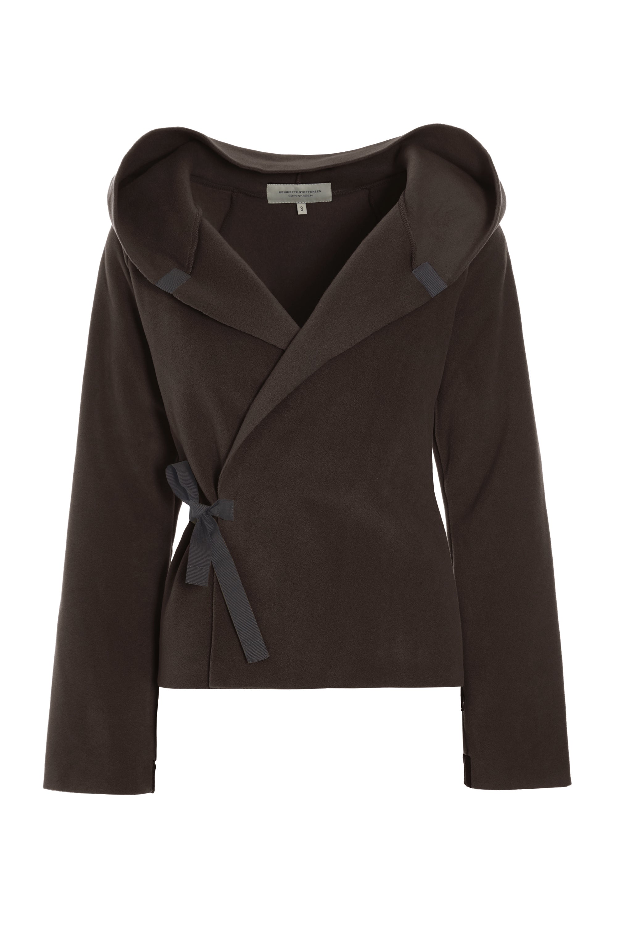 HENRIETTE STEFFENSEN COPENHAGEN CLASSIC FLEECE WRAP CARDIGAN - 1009 CARDIGANS CHOKOLATE 844