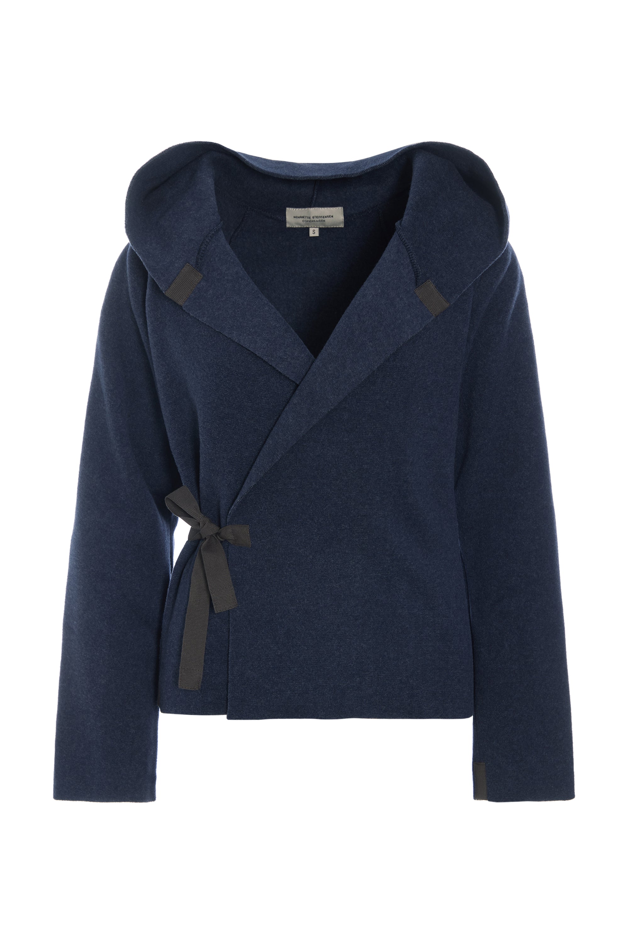 HENRIETTE STEFFENSEN COPENHAGEN CLASSIC FLEECE WRAP CARDIGAN - 1009 CARDIGANS EVENING BLUE 690