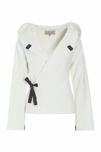 CLASSIC FLEECE WRAP CARDIGAN - 1009 - OFF WHITE