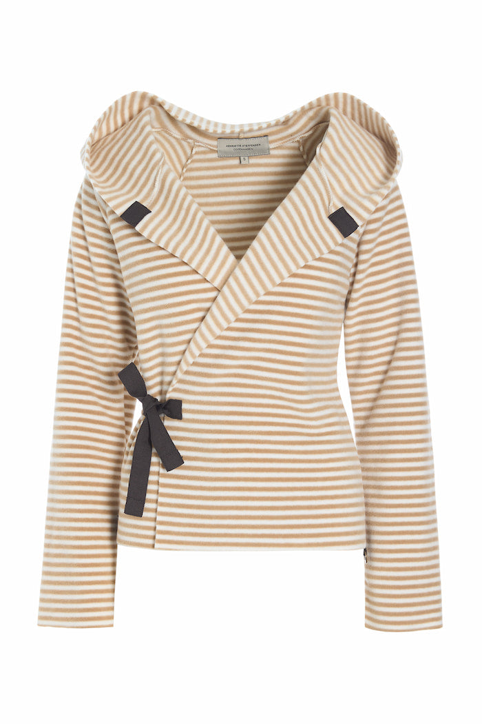 HENRIETTE STEFFENSEN COPENHAGEN CLASSIC FLEECE WRAP CARDIGAN - 1009 CARDIGANS STRIPES C&O 789