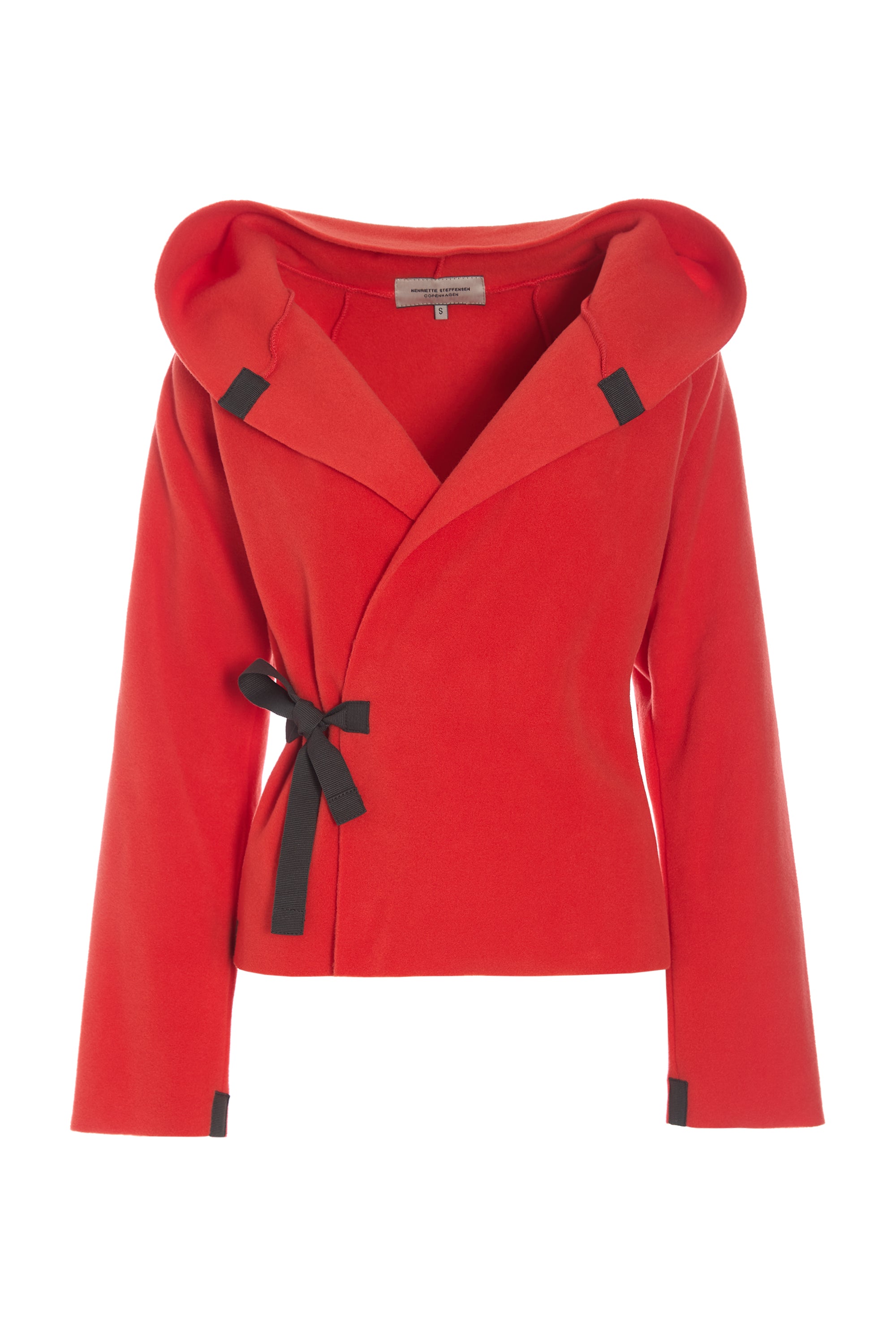 HENRIETTE STEFFENSEN COPENHAGEN CLASSIC FLEECE WRAP CARDIGAN - 1009 CARDIGANS TOMATO 845