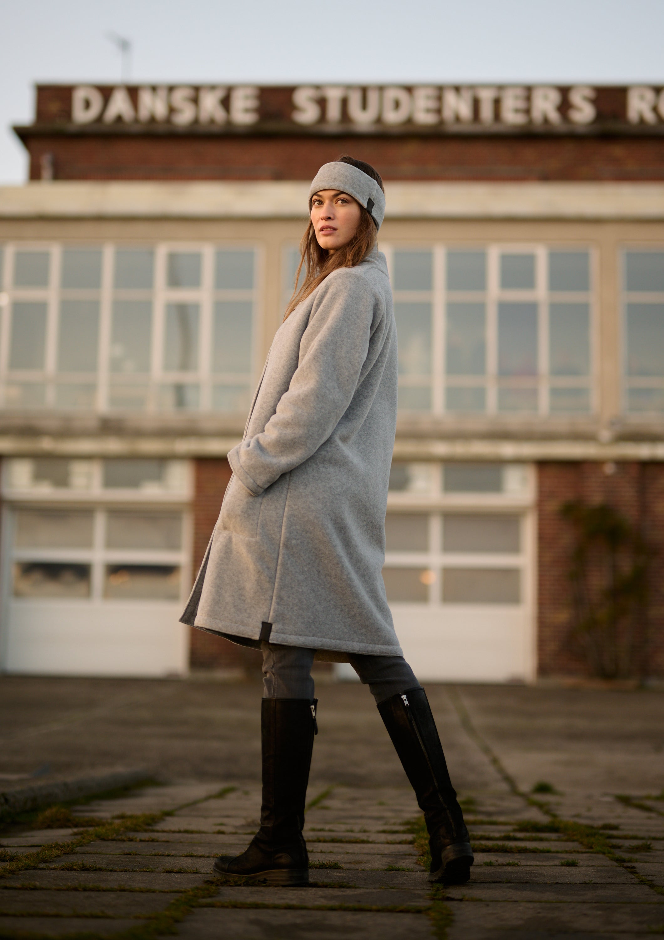 HENRIETTE STEFFENSEN COPENHAGEN COAT DOUBLE LAYER - 7165 COATS LIGTH GREY 876