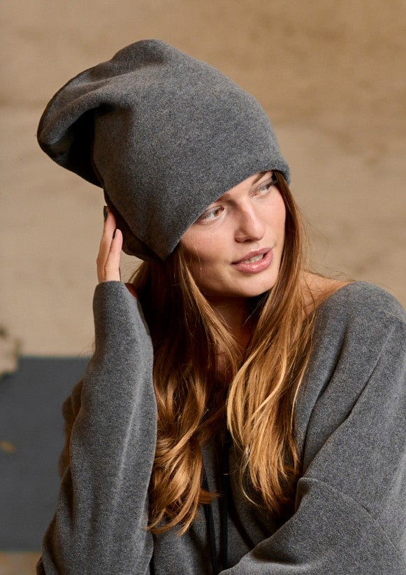 HENRIETTE STEFFENSEN COPENHAGEN DOUBLE FOLDED HAT - 5037 HATS GREY 905