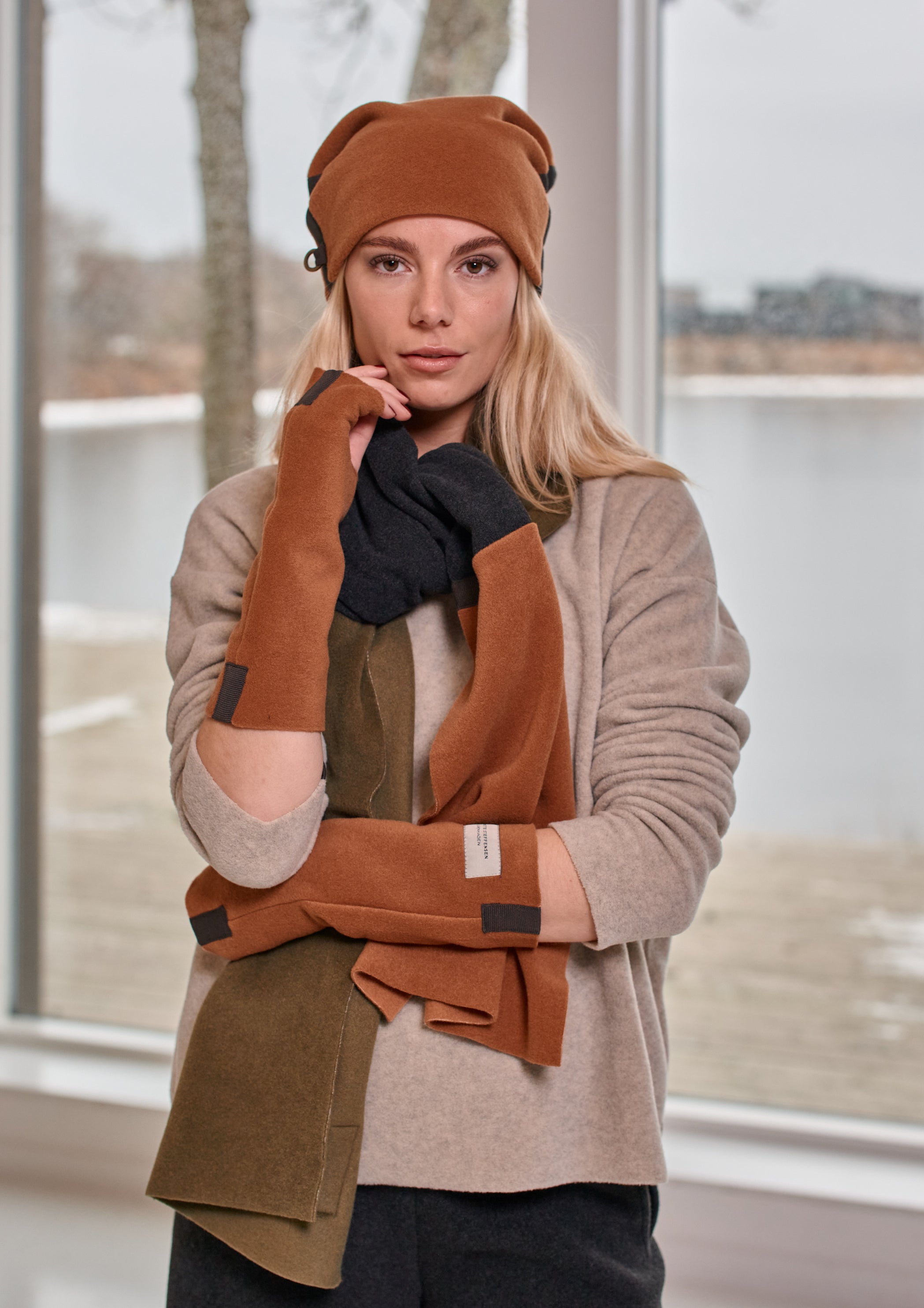 HENRIETTE STEFFENSEN COPENHAGEN DOUBLE FOLDED HAT - 5037 HATS RUST 706