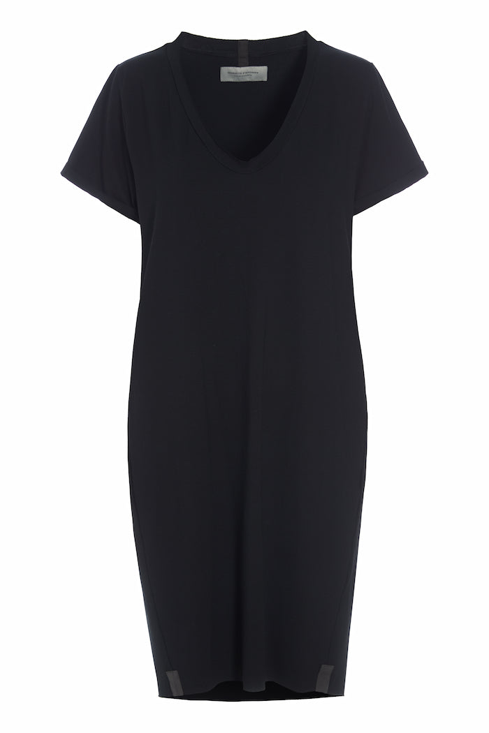 HENRIETTE STEFFENSEN COPENHAGEN DRESS V-NECK - 98049 KJOLER BLACK 900