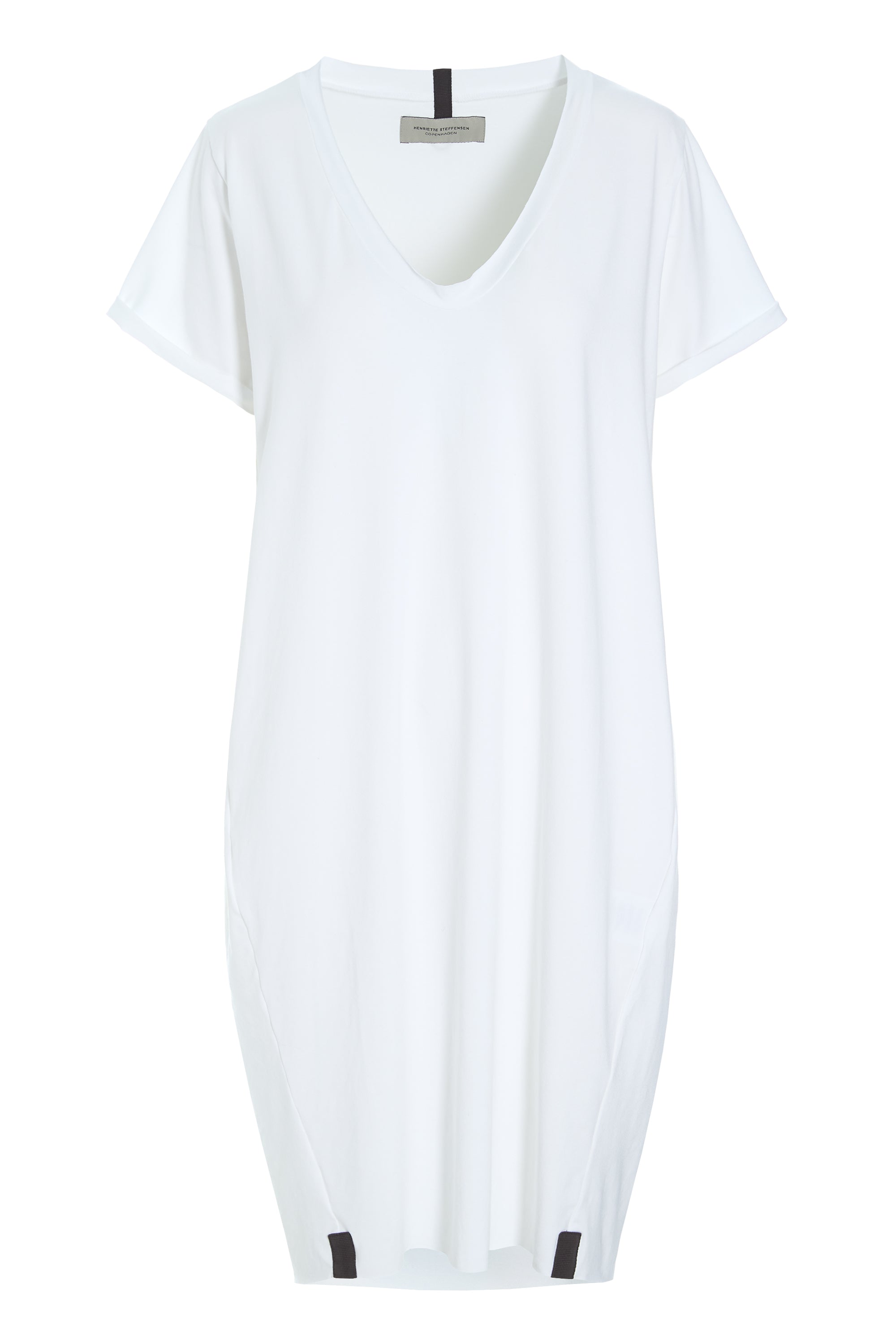 HENRIETTE STEFFENSEN COPENHAGEN DRESS V-NECK - 98049 KJOLER WHITE 816