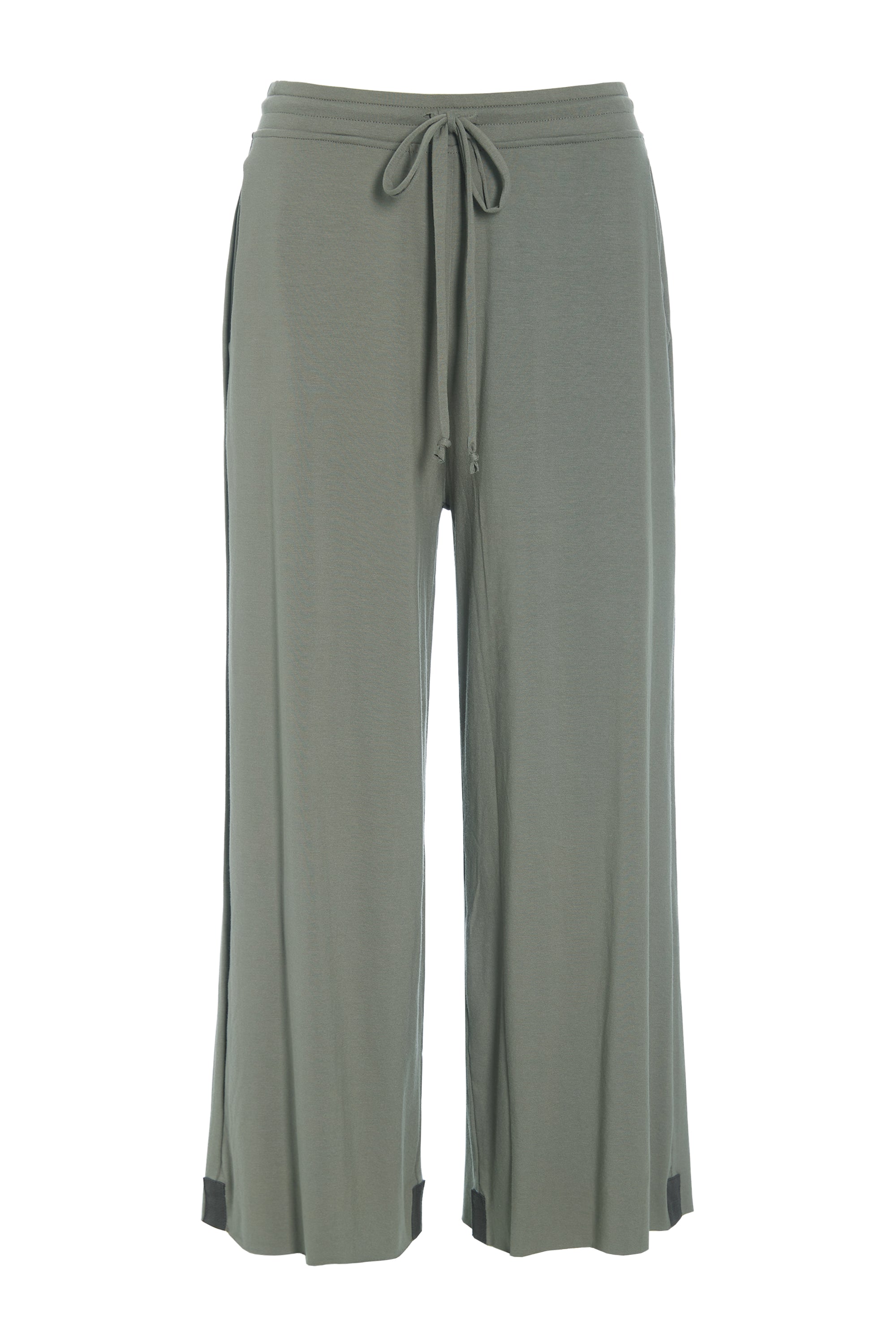 HENRIETTE STEFFENSEN COPENHAGEN FLARE TROUSERS 3/4 - 99015 BUKSER DUSTY GREEN 609