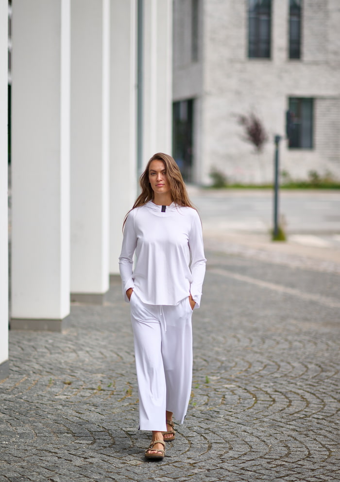 HENRIETTE STEFFENSEN COPENHAGEN FLARE TROUSERS 3/4 - 99015 BUKSER WHITE 816
