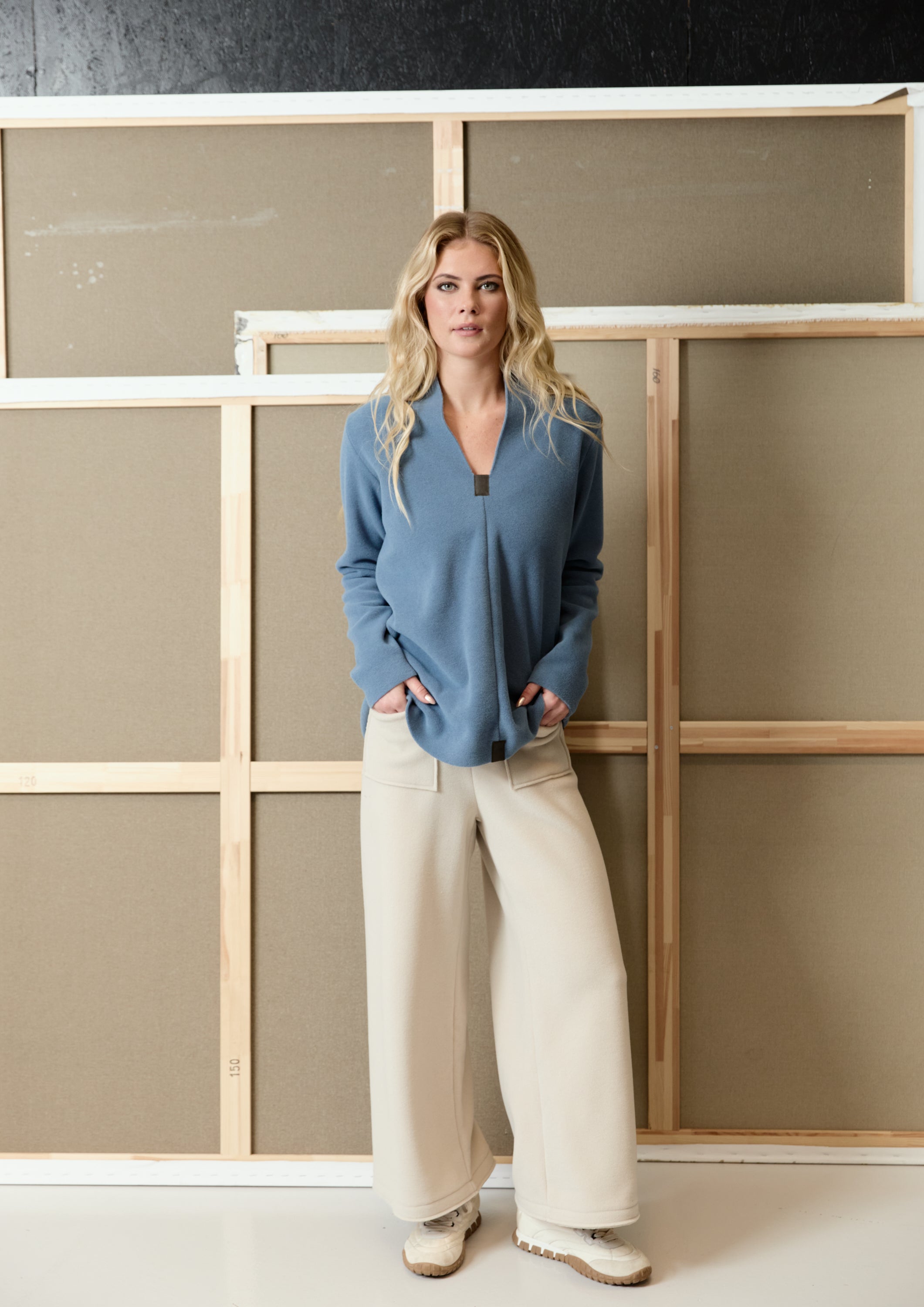 HENRIETTE STEFFENSEN COPENHAGEN FLARE TROUSERS 3/4 LENGTH - 2124 BUKSER KIT 831