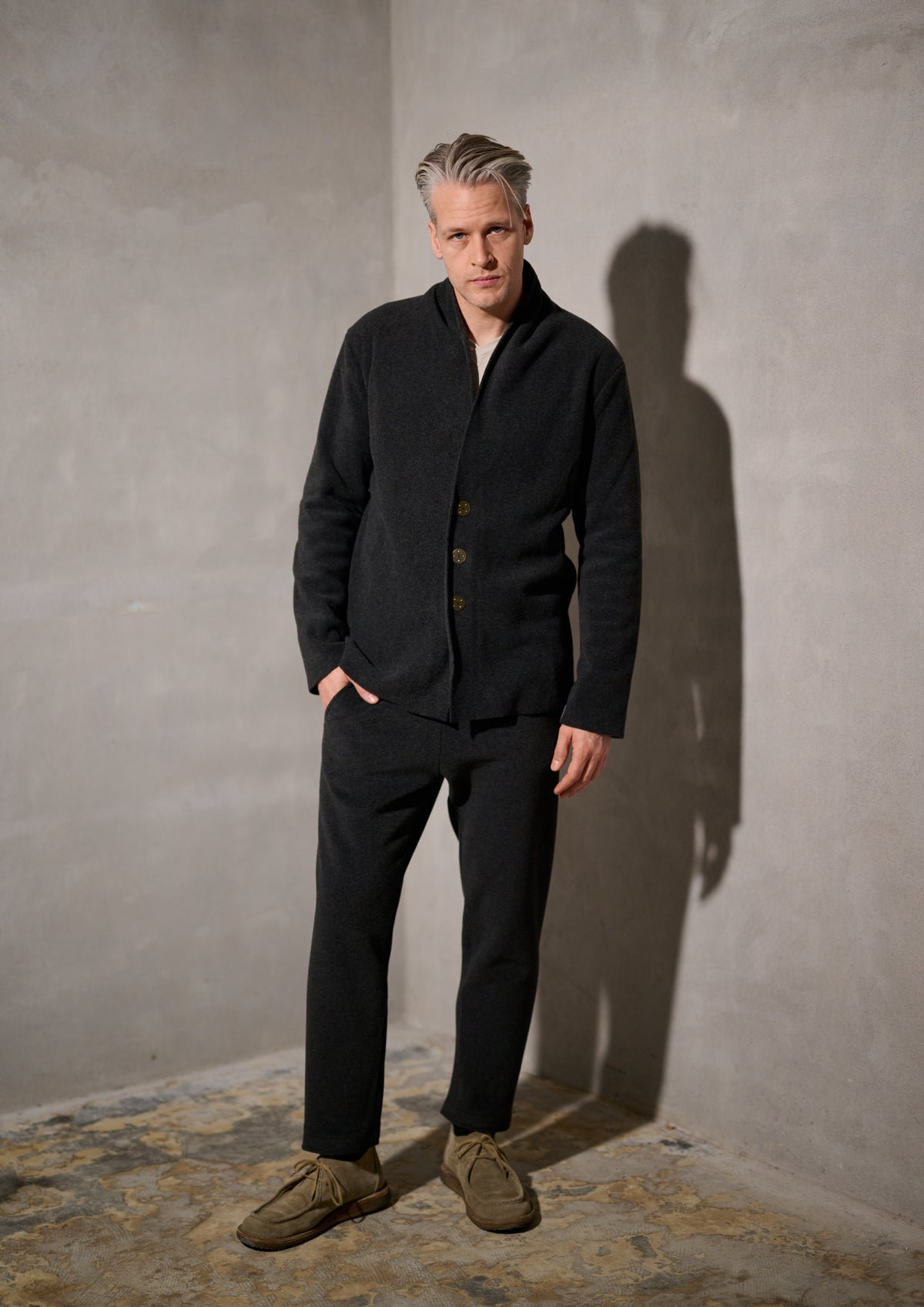 CARL BY STEFFENSEN COPENHAGEN FLEECE TROUSERS - 1051C BUKSER SOFT BLACK 914