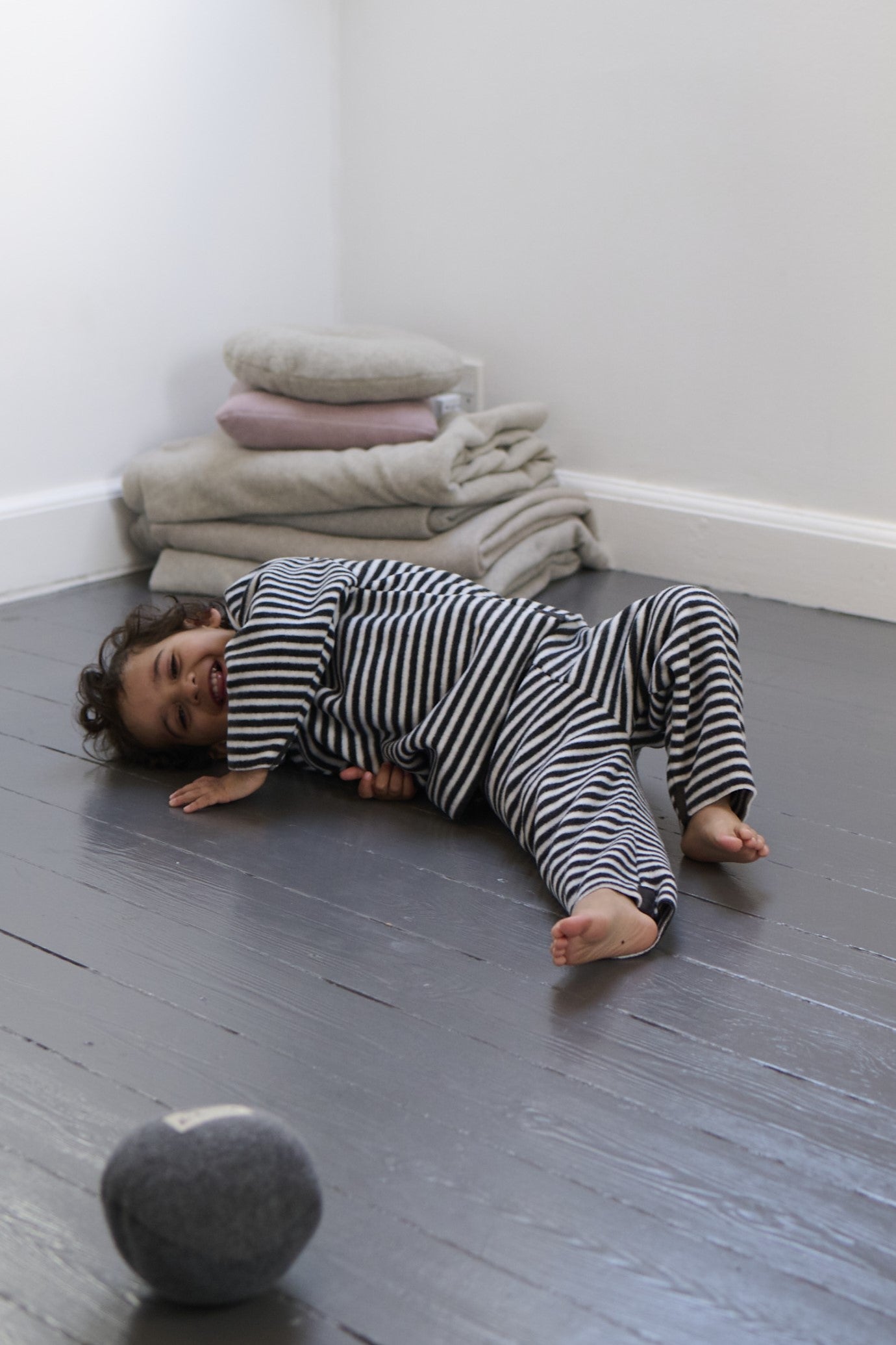 GROWING UP FLEECE TROUSERS TODDLER - 215 GU BUKSER STRIPES B&W 673