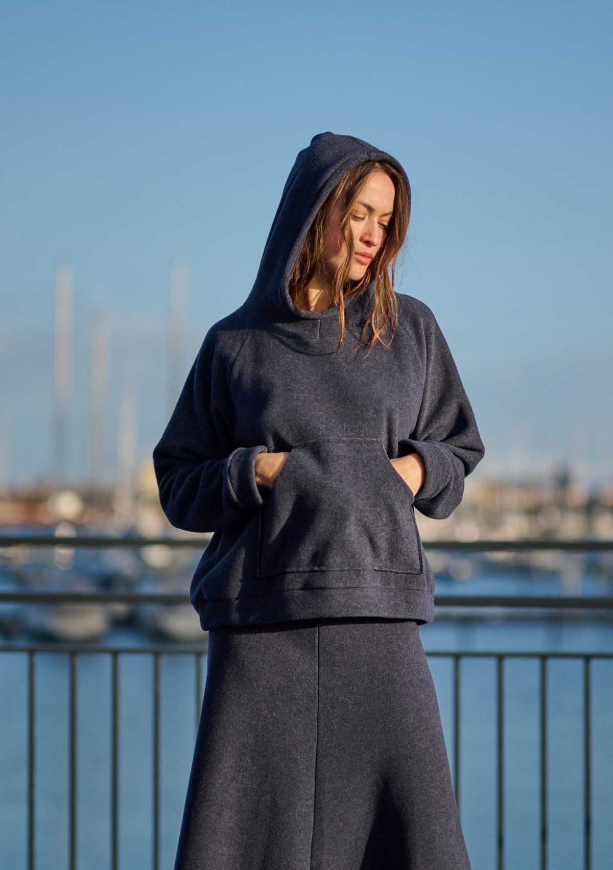 HENRIETTE STEFFENSEN COPENHAGEN HOODIE - 1383 HOODIES EVENING BLUE 690