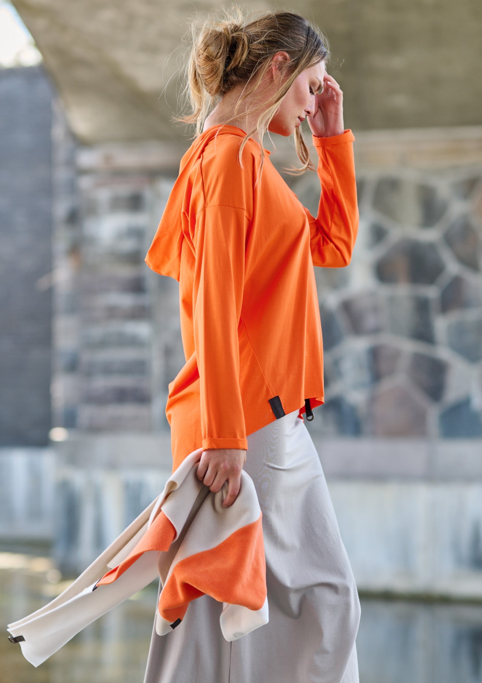 HENRIETTE STEFFENSEN COPENHAGEN HOODIE BLOUSE - 96067 HOODIES ORANGE 773