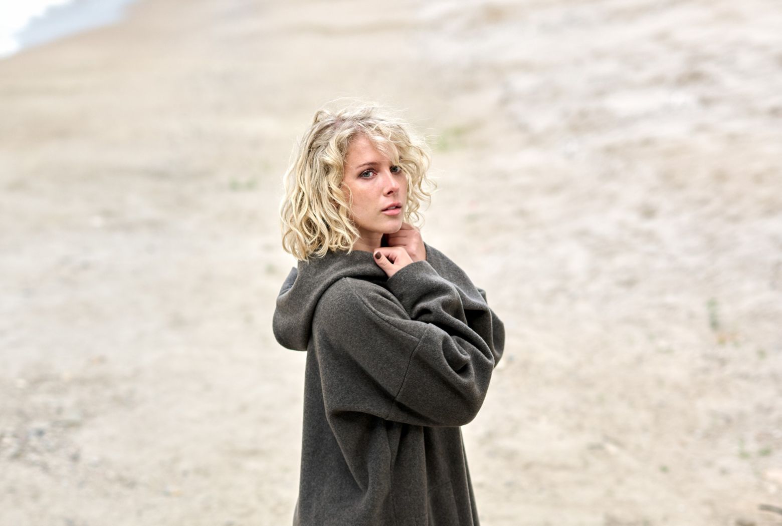 Fleece bathrobe for women.