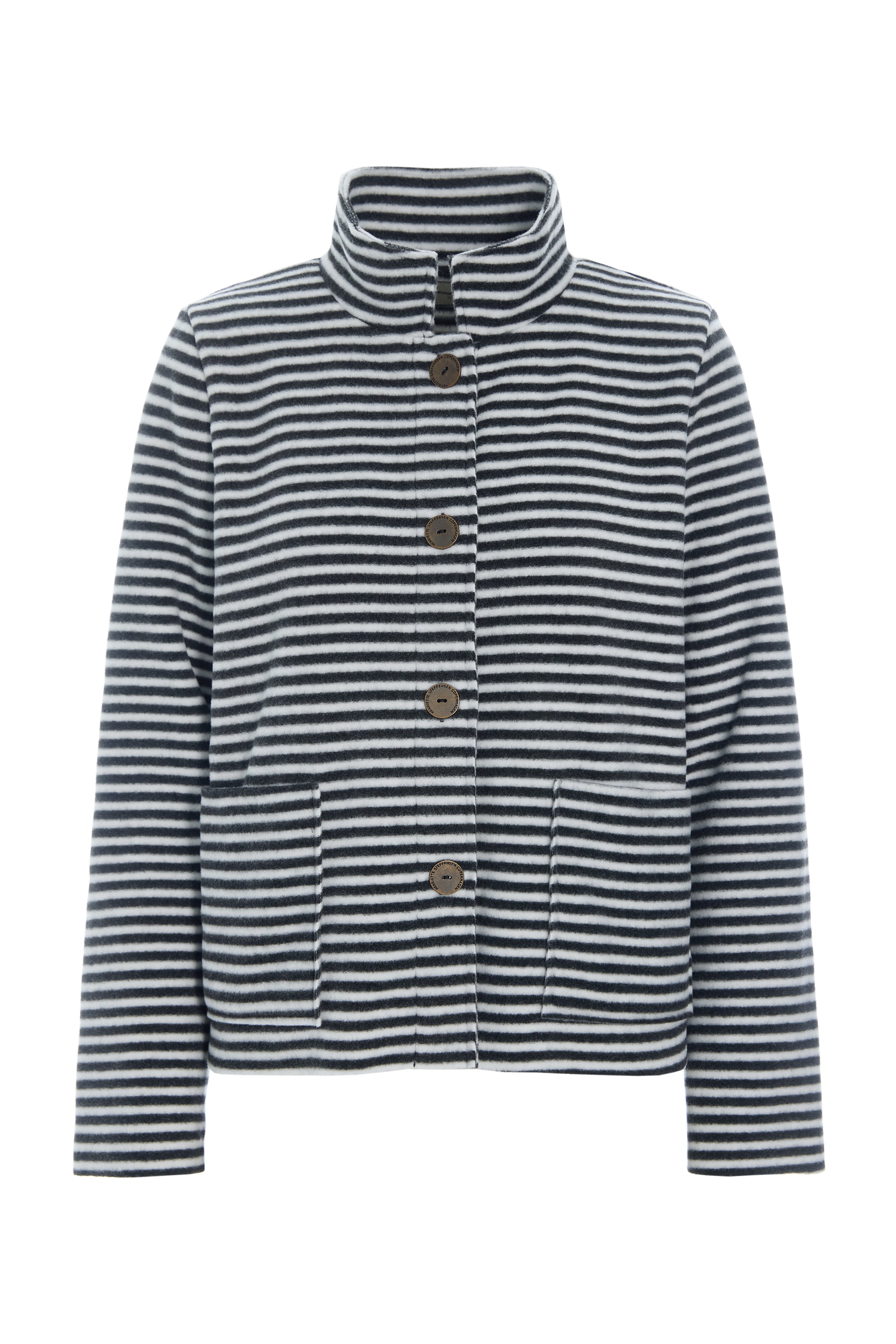 HENRIETTE STEFFENSEN COPENHAGEN JACKET - 7164 CARDIGANS STRIPES B&W 673