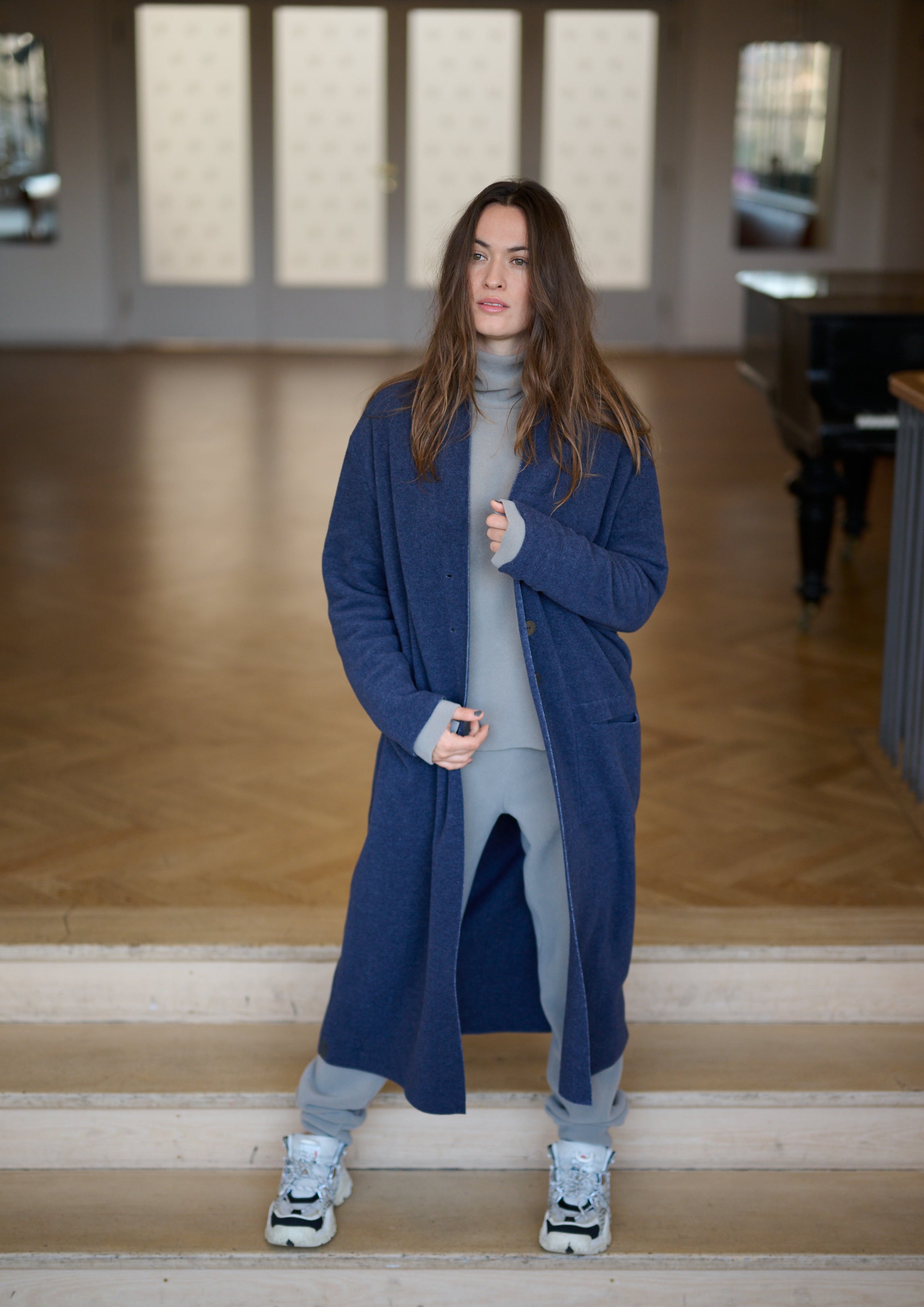 HENRIETTE STEFFENSEN COPENHAGEN LONG CARDIGAN - 7162 CARDIGANS EVENING BLUE 690